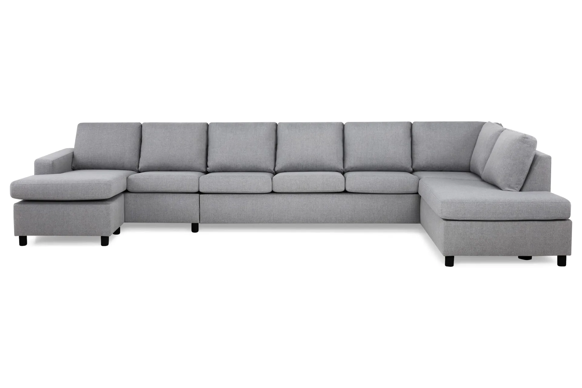 Crazy 6-sits H&ouml;gerv&auml;nd U-formad XX-Large Soffa med Divan och Sch&auml;slong i Tyg - Gr&aring;