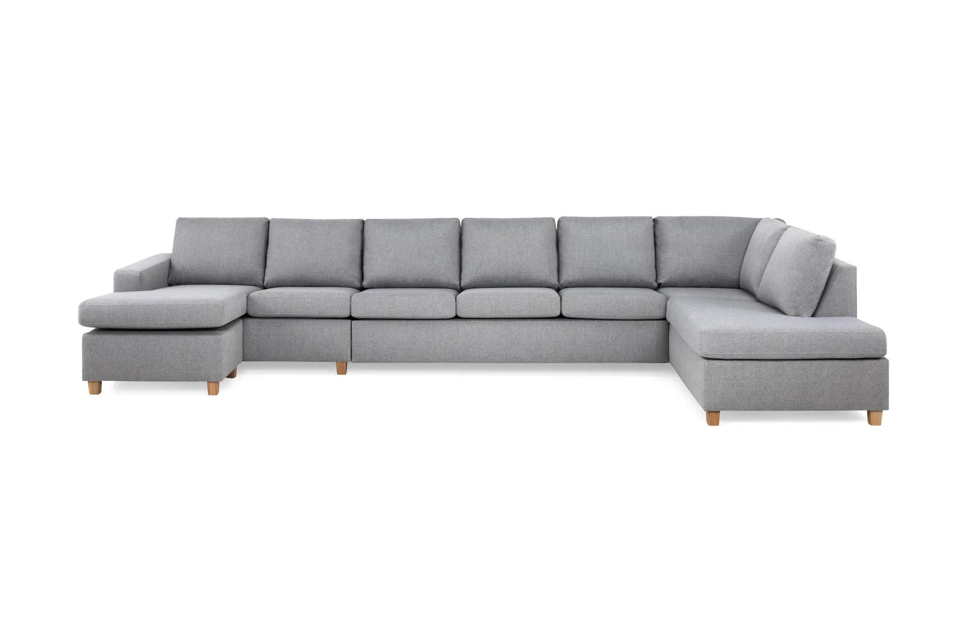 Crazy 6-sits H&ouml;gerv&auml;nd U-formad XX-Large Soffa med Divan och Sch&auml;slong i Tyg - Gr&aring;