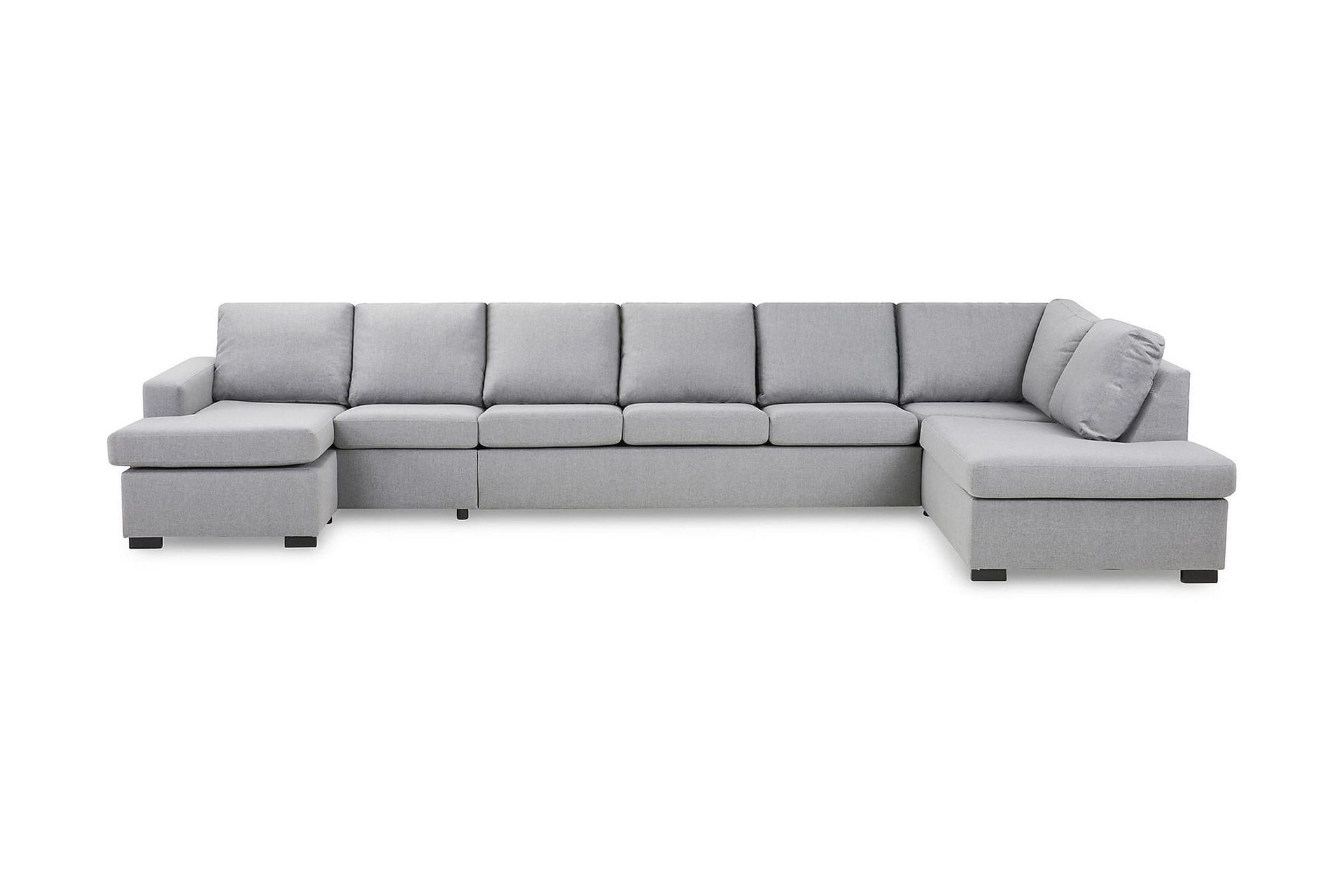 Crazy 6-sits H&ouml;gerv&auml;nd U-formad XX-Large Soffa med Divan och Sch&auml;slong i Tyg - Gr&aring;