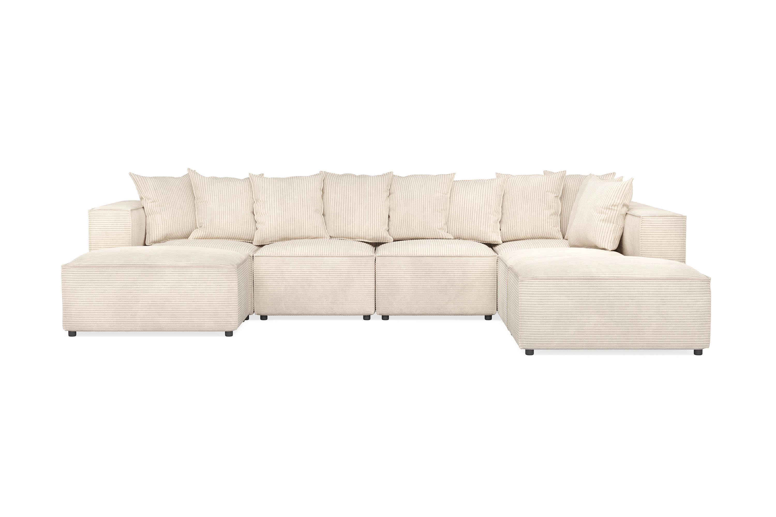 Cubo 5-sits U-formad Djup Modulsoffa med Divan och Schäslong i Manchester Beige