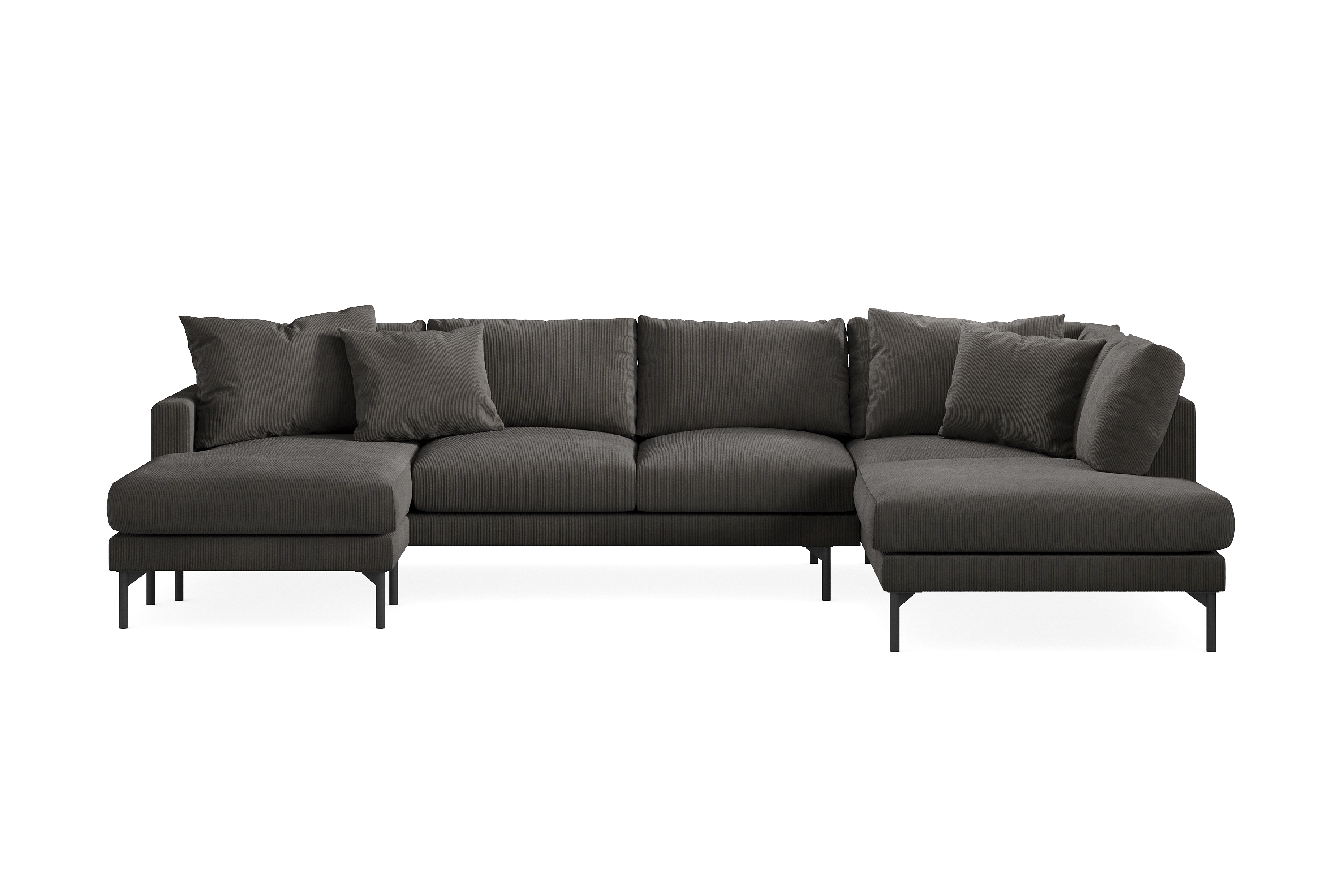 Menard 4-sits Högervänd Stor U-formad Djup Soffa med Divan och Schäslong i Manchester Mörkgrå