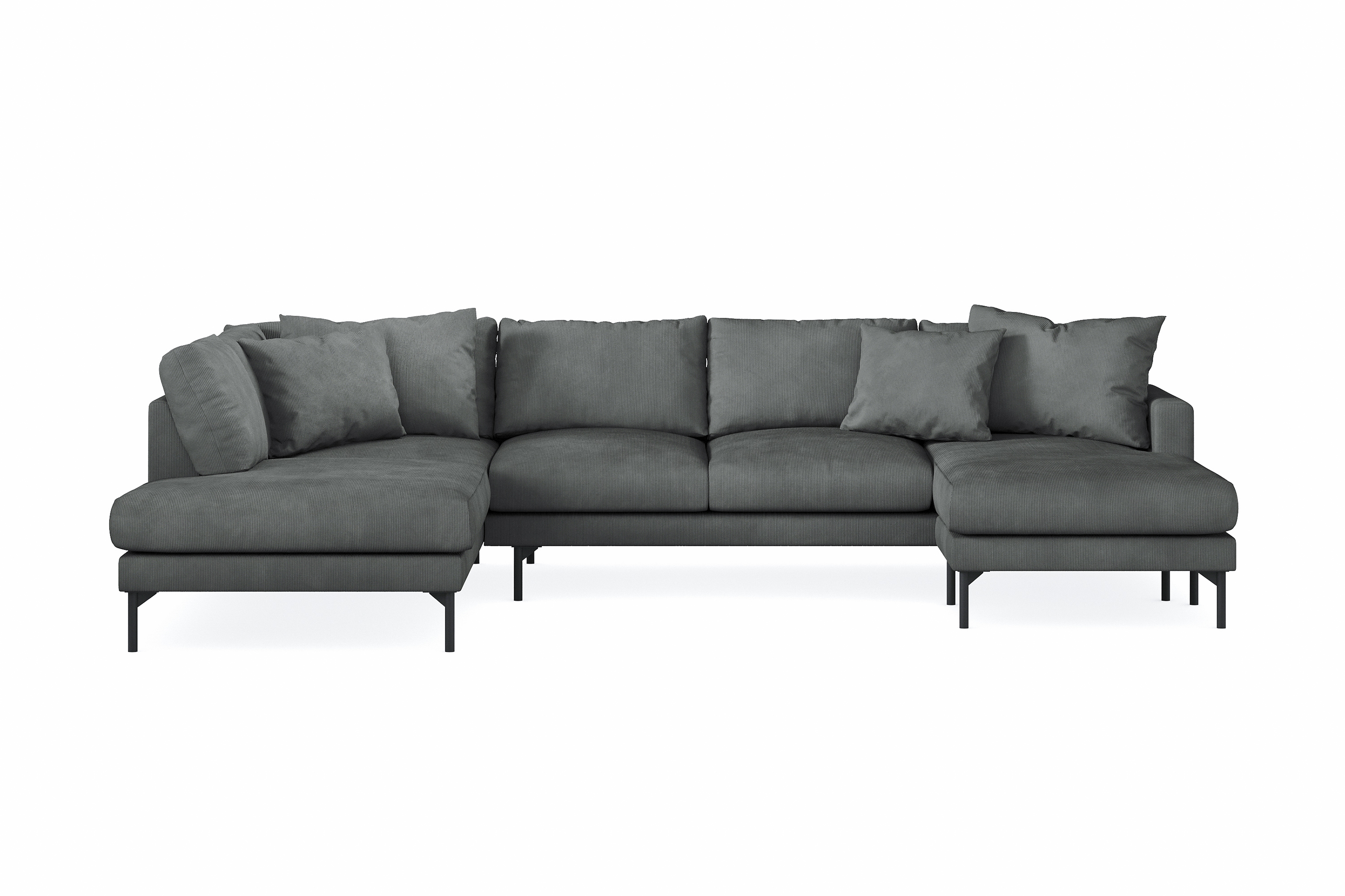 Menard 4-sits Vänstervänd U-formad Soffa med Divan och Schäslong i Manchester Grå