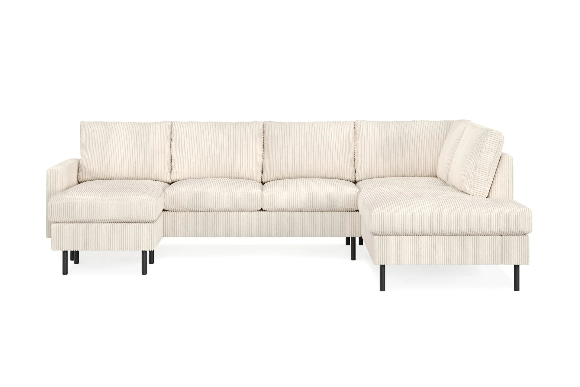 Peppe 4-sits H&ouml;gerv&auml;nd U-formad Soffa med Divan och Sch&auml;slong i Manchester - Beige
