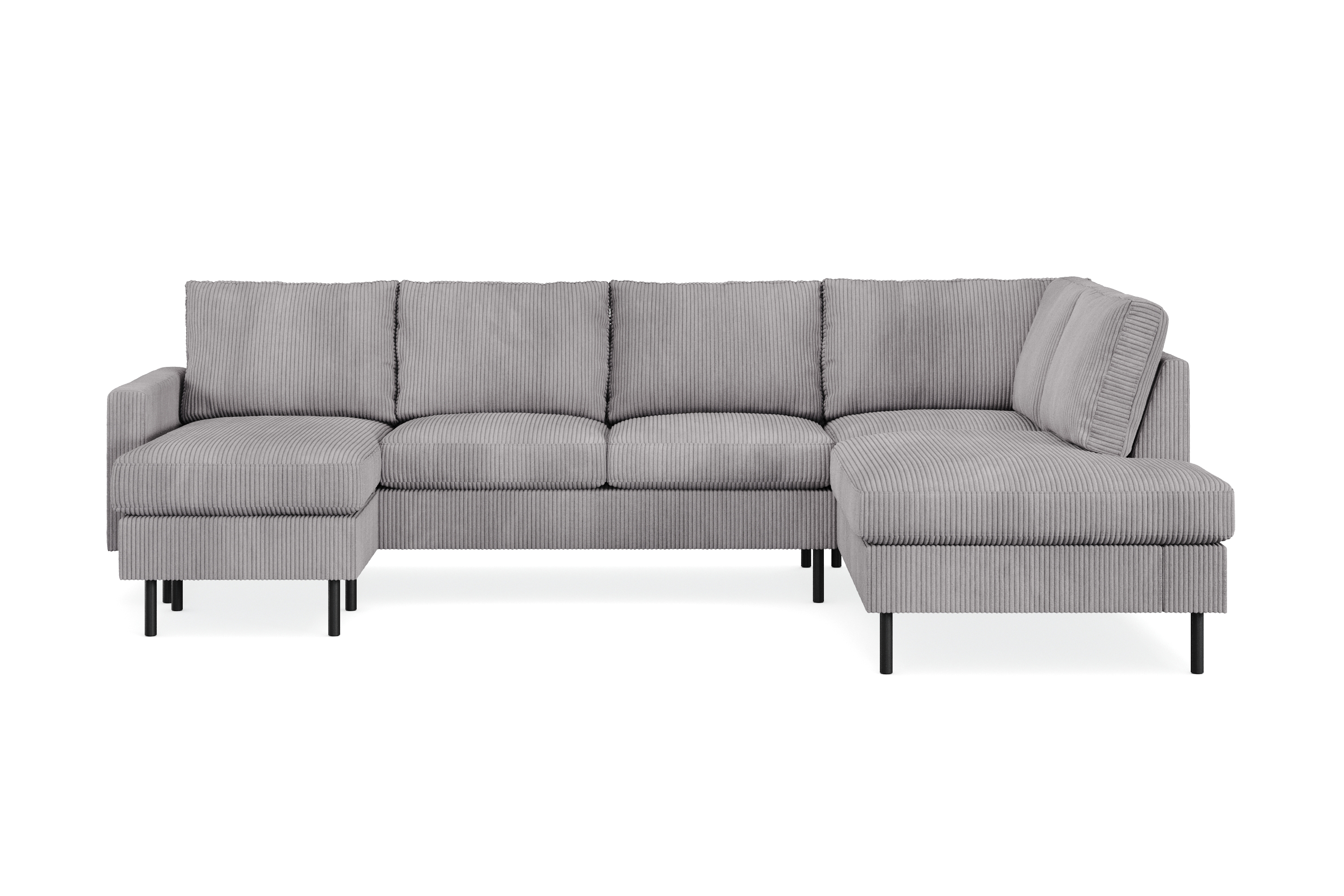 Peppe 4-sits Högervänd U-formad Soffa med Divan och Schäslong i Manchester Mörkgrå