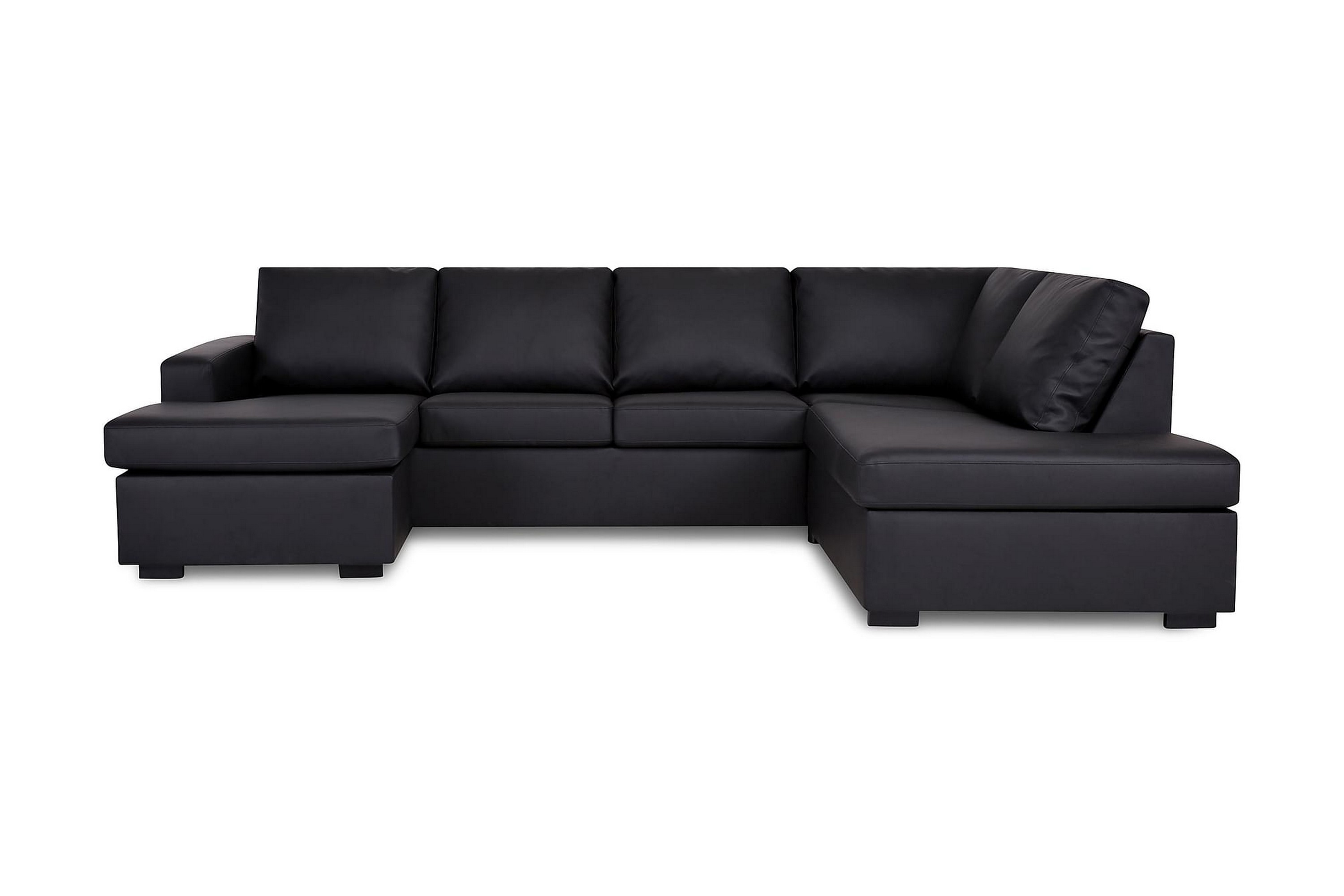 U-soffa Nevada Large Divan Vänster Svart Konstläder