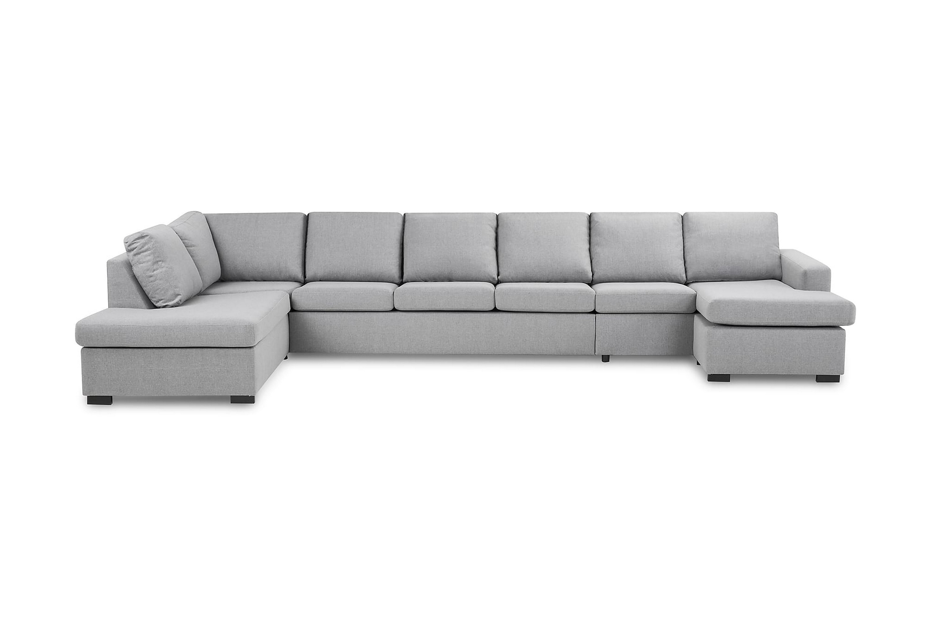 U-soffa Nevada XXXL Divan Höger Ljusgrå