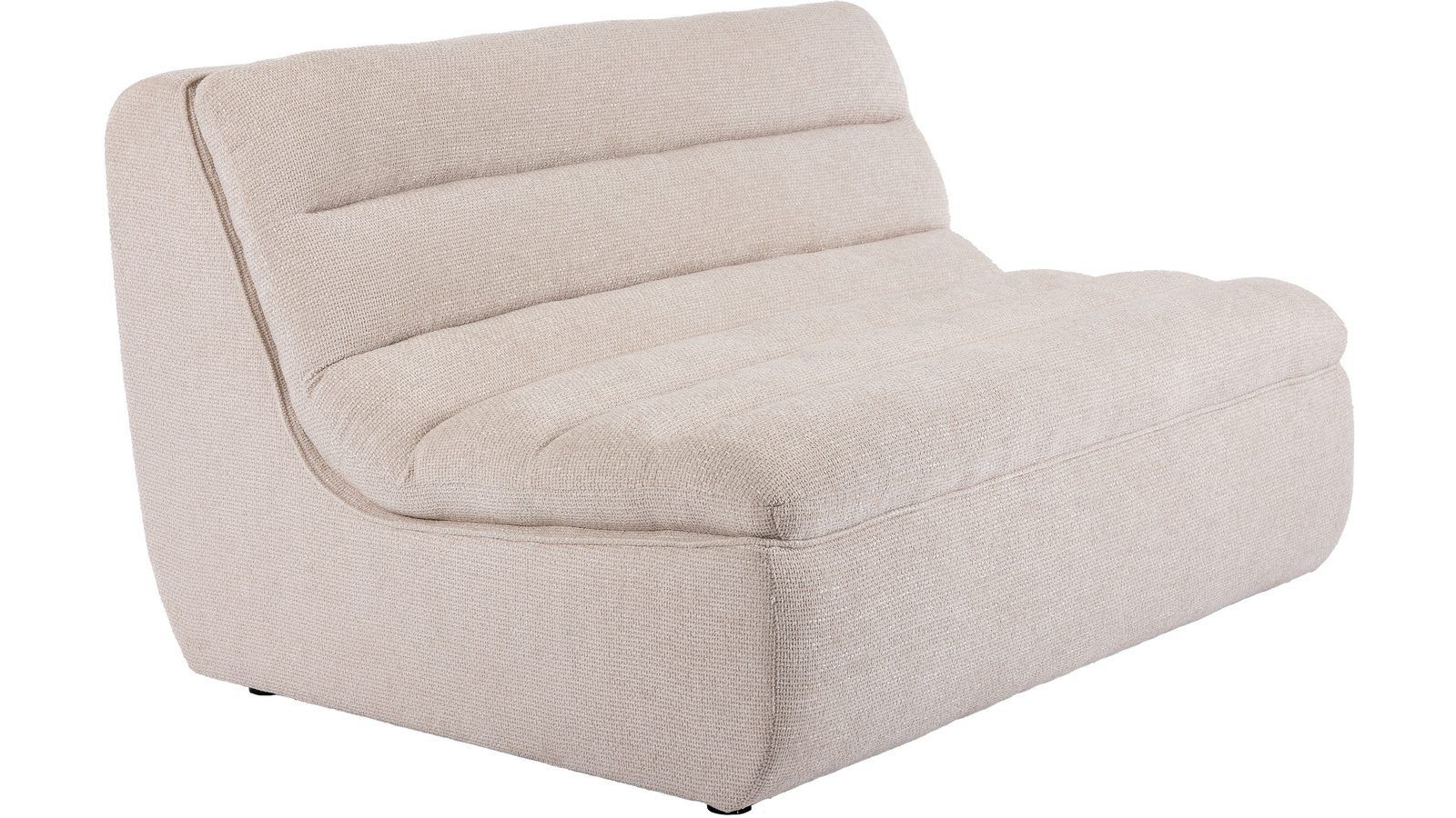 Valdoro 2-sits Mittmodul i tyg 135 cm - Beige