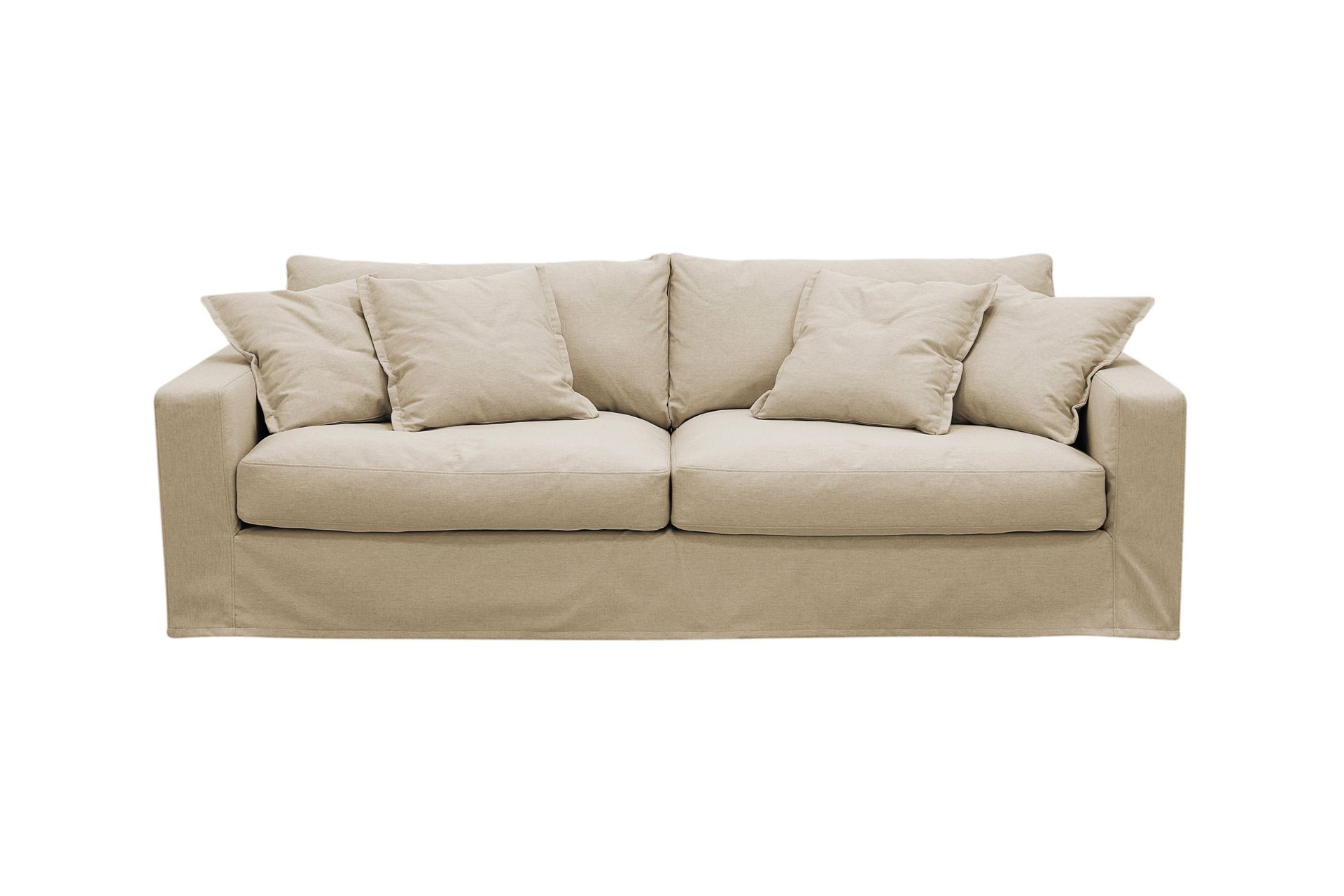 Valencia Extra Djup 3-sits Soffa med avtagbar och tv&auml;ttbar kl&auml;dsel - Beige