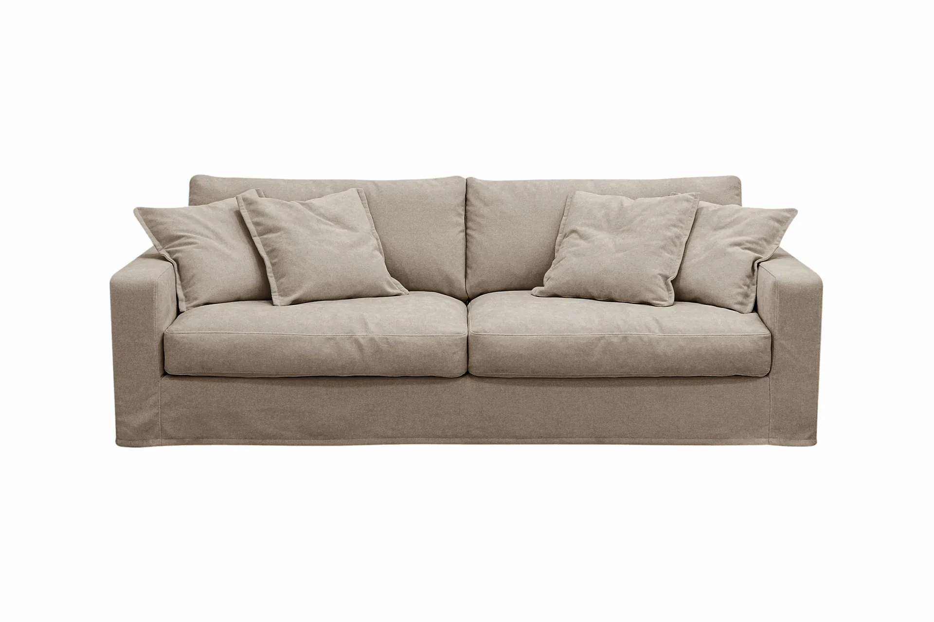 Valencia Extra Djup 3-sits Soffa med avtagbar och tv&auml;ttbar kl&auml;dsel - Brun