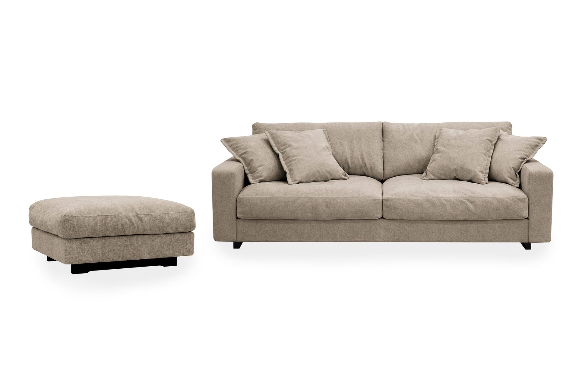 Valencia Soffgrupp Extra Djup 3-sits Soffa + Fotpall i Chenille - Brun