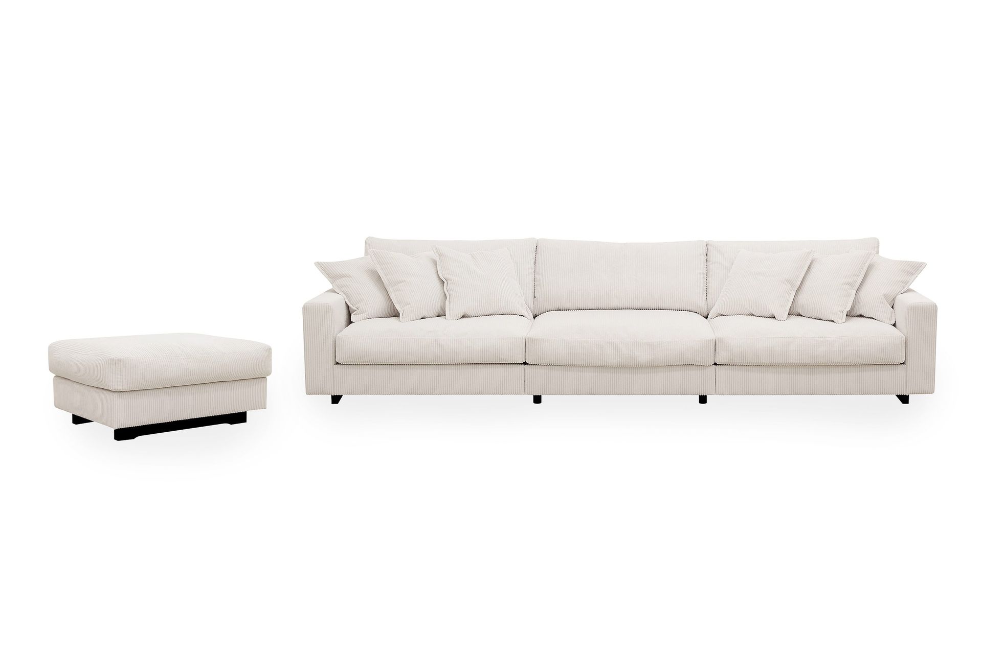 Valencia Soffgrupp Extra Djup 5-sits Soffa + Fotpall - Offwhite
