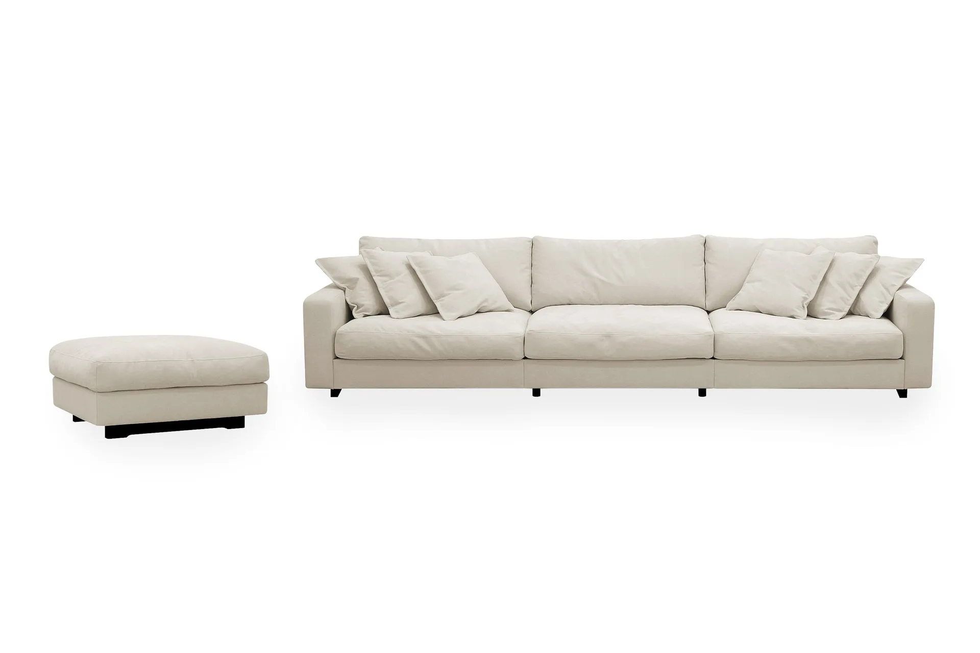Valencia Soffgrupp Extra Djup 5-sits Soffa + Fotpall i Chenille - Beige