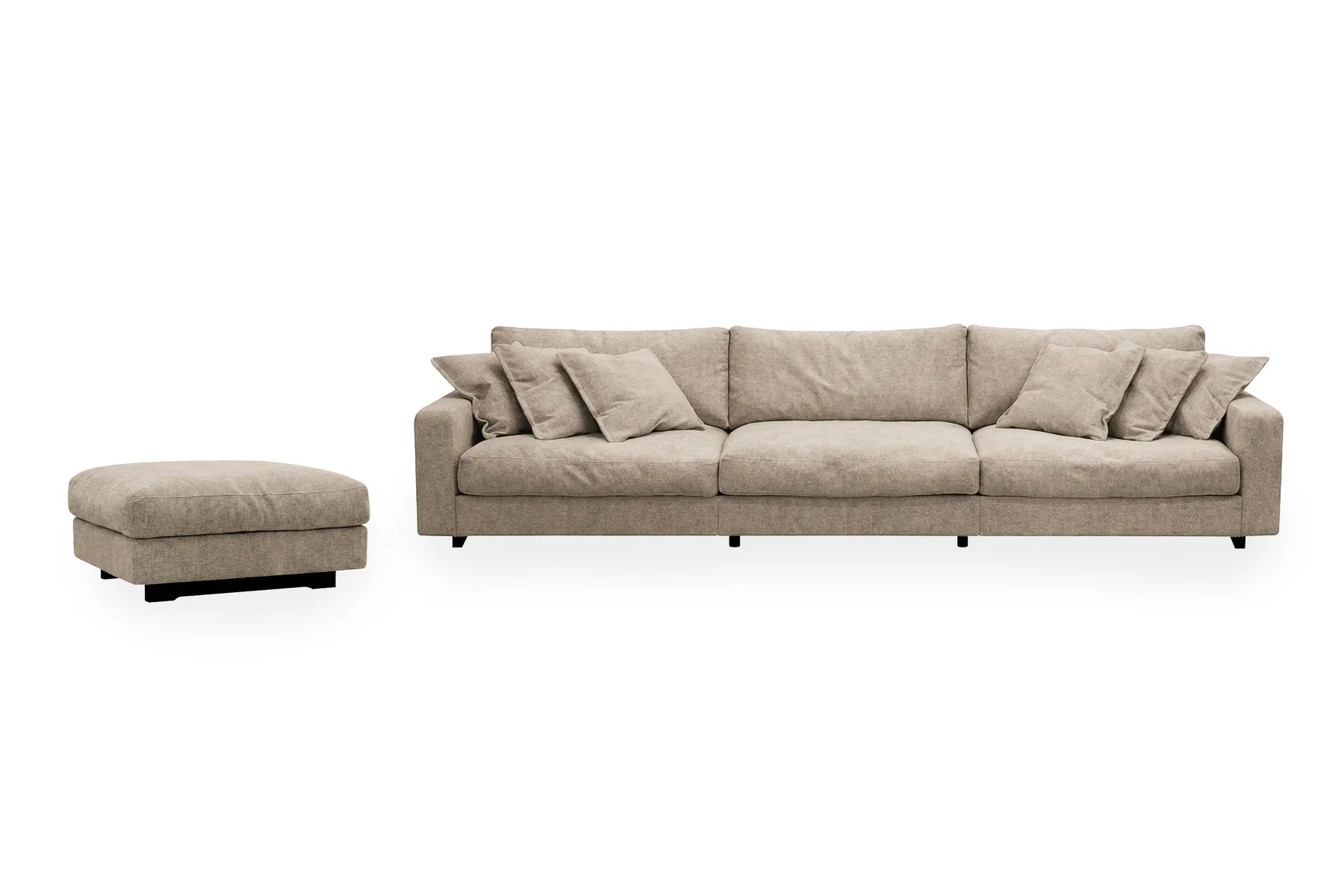 Valencia Soffgrupp Extra Djup 5-sits Soffa + Fotpall i Chenille - Brun