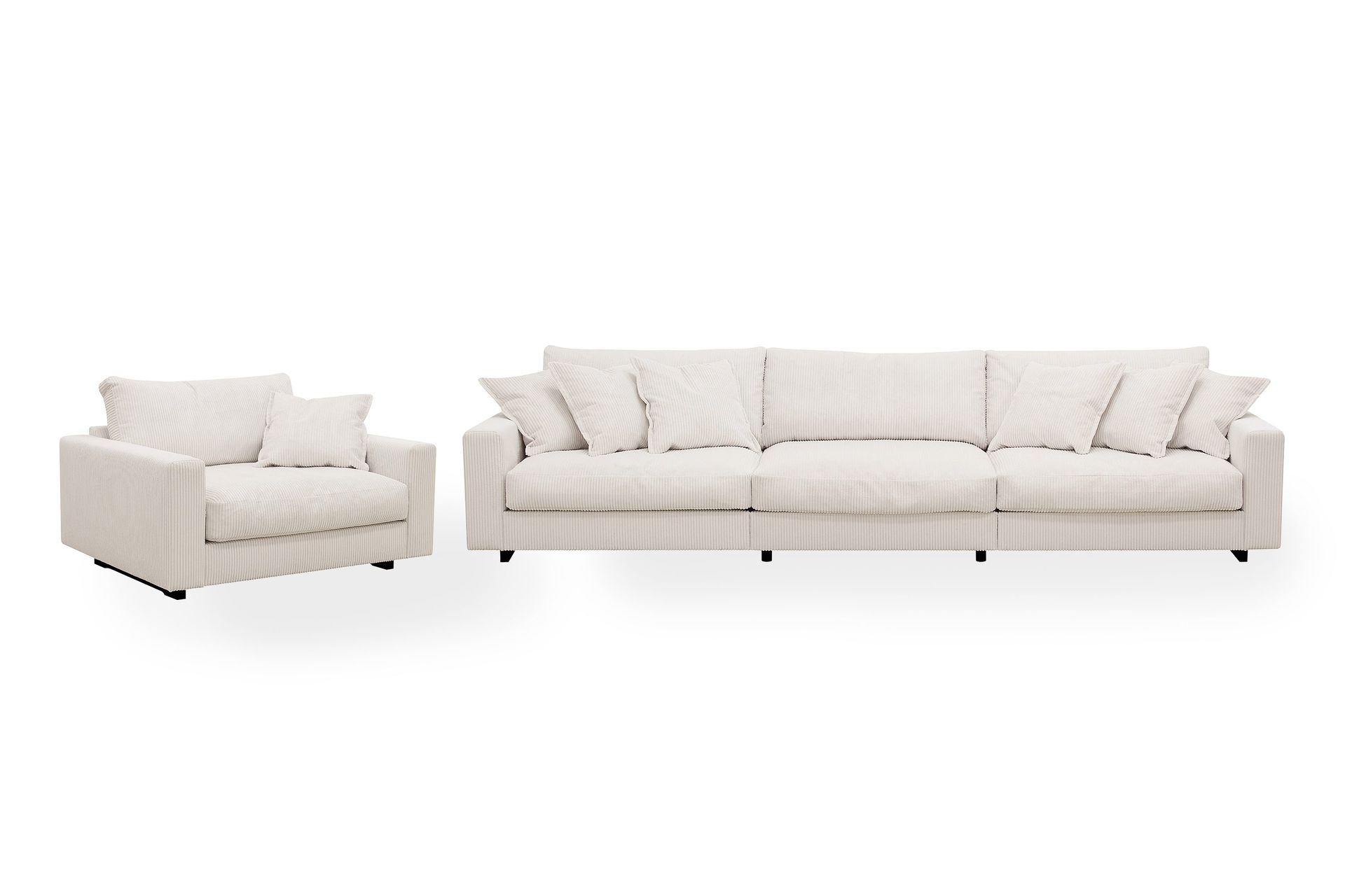 Valencia Soffgrupp Extra Djup 5-sits Soffa + F&aring;t&ouml;lj - Offwhite