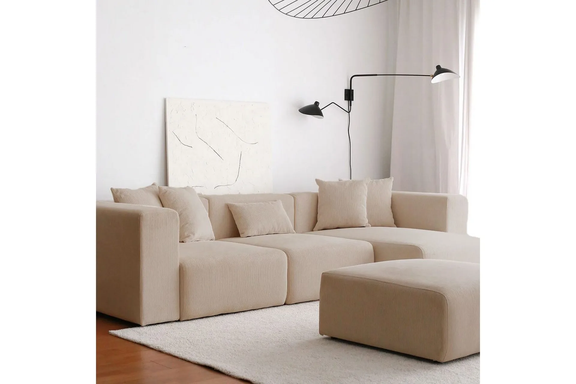yolo soffa med divan 6-sits - beige