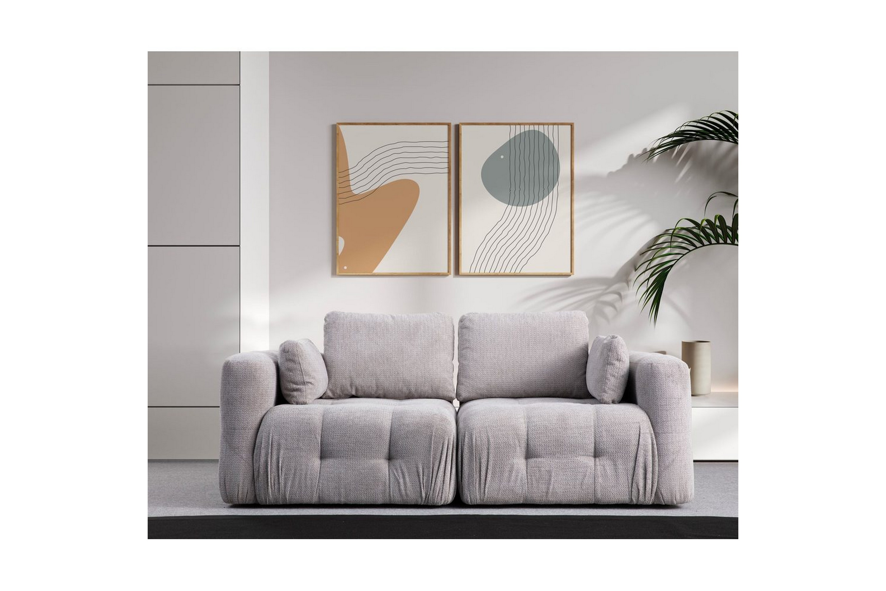 yvara soffa 2-sits - ljusgrå