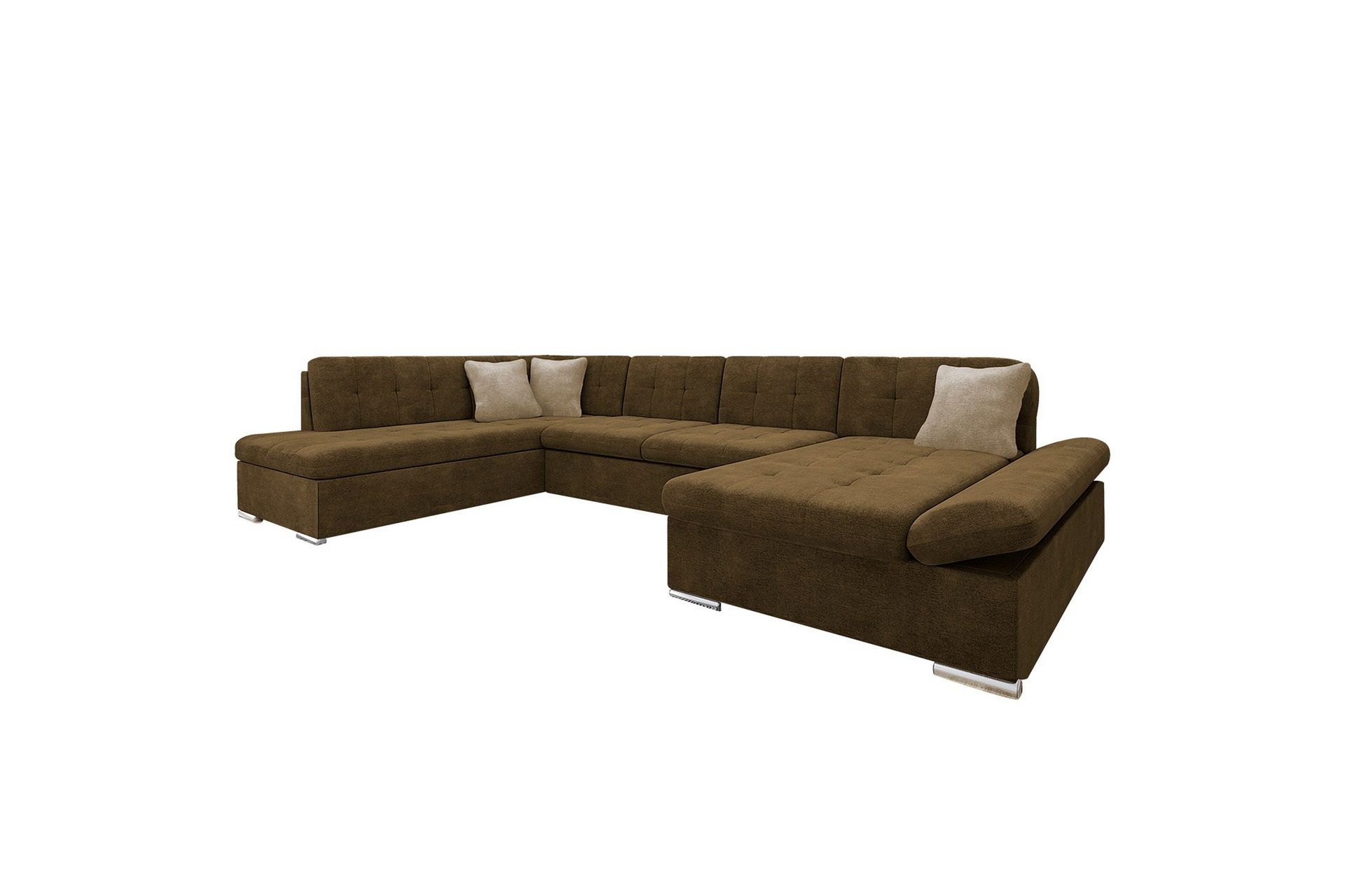Zumar Soffa med Divan och Sch&auml;slong 4-sits - Brun/Beige