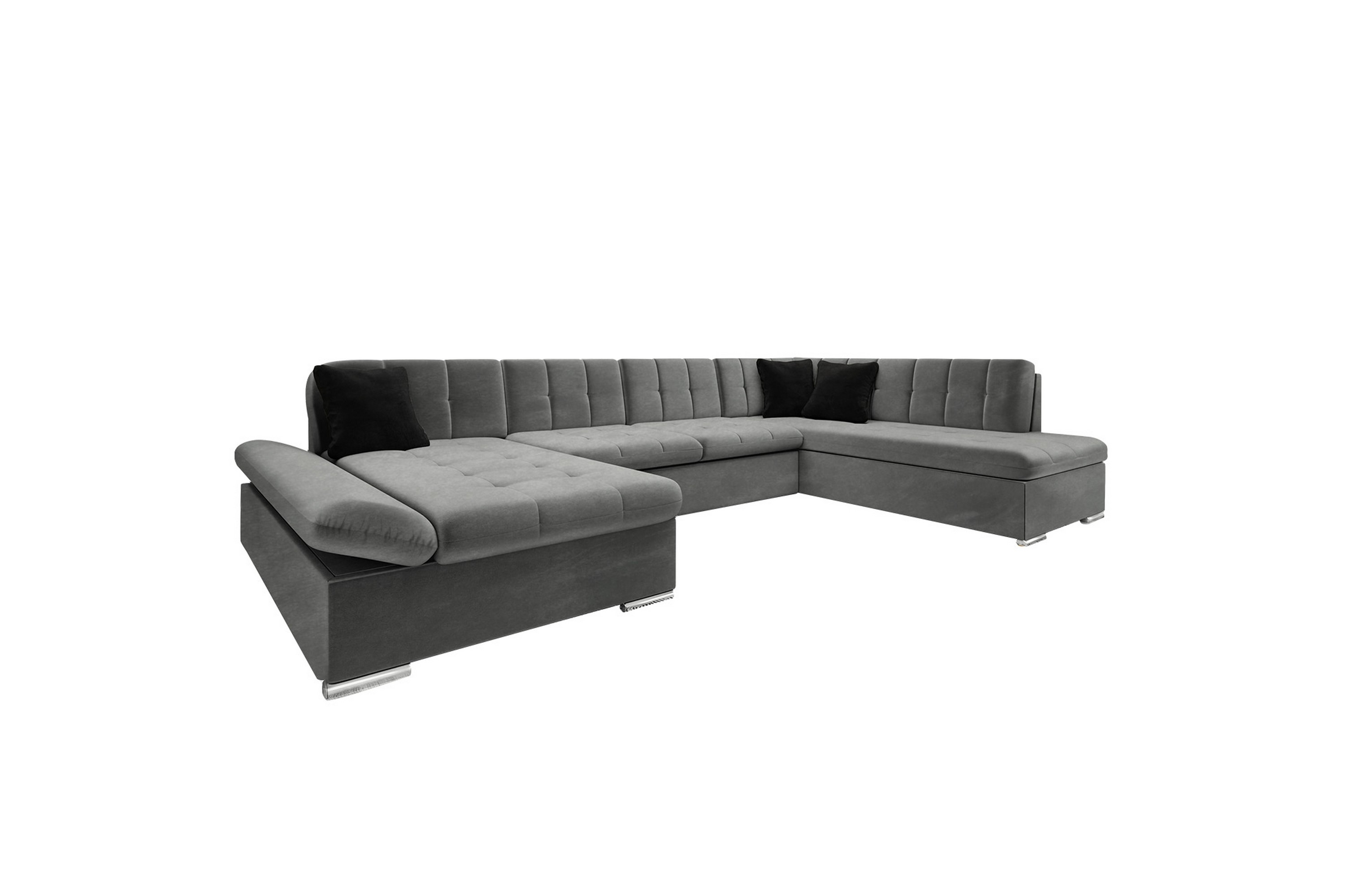 Zumar Soffa med Divan och Schäslong 4-sits MörkgråSvart