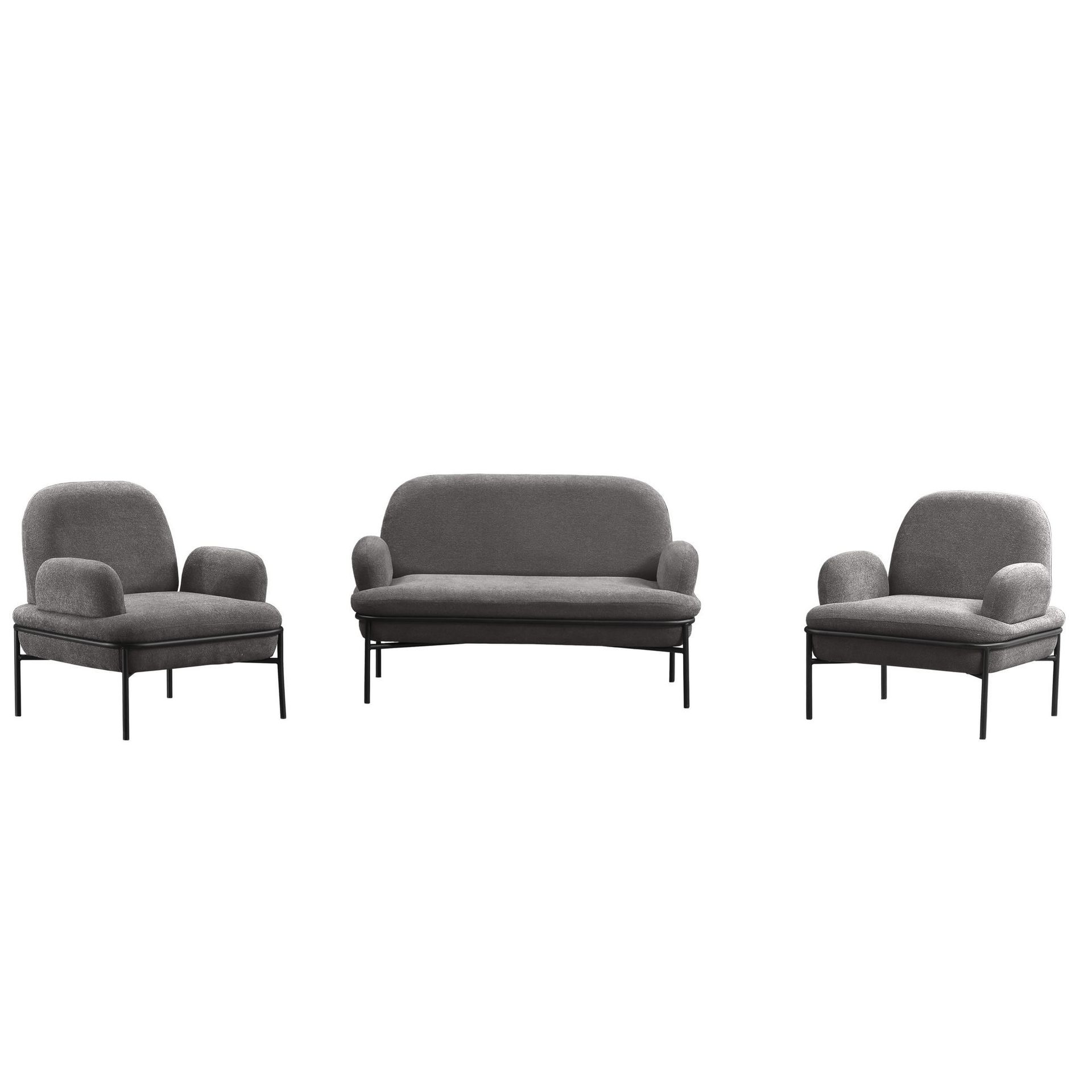 Zyricus Soffgrupp 2-sits Soffa + 2 F&aring;t&ouml;ljer Teddy - Gr&aring;