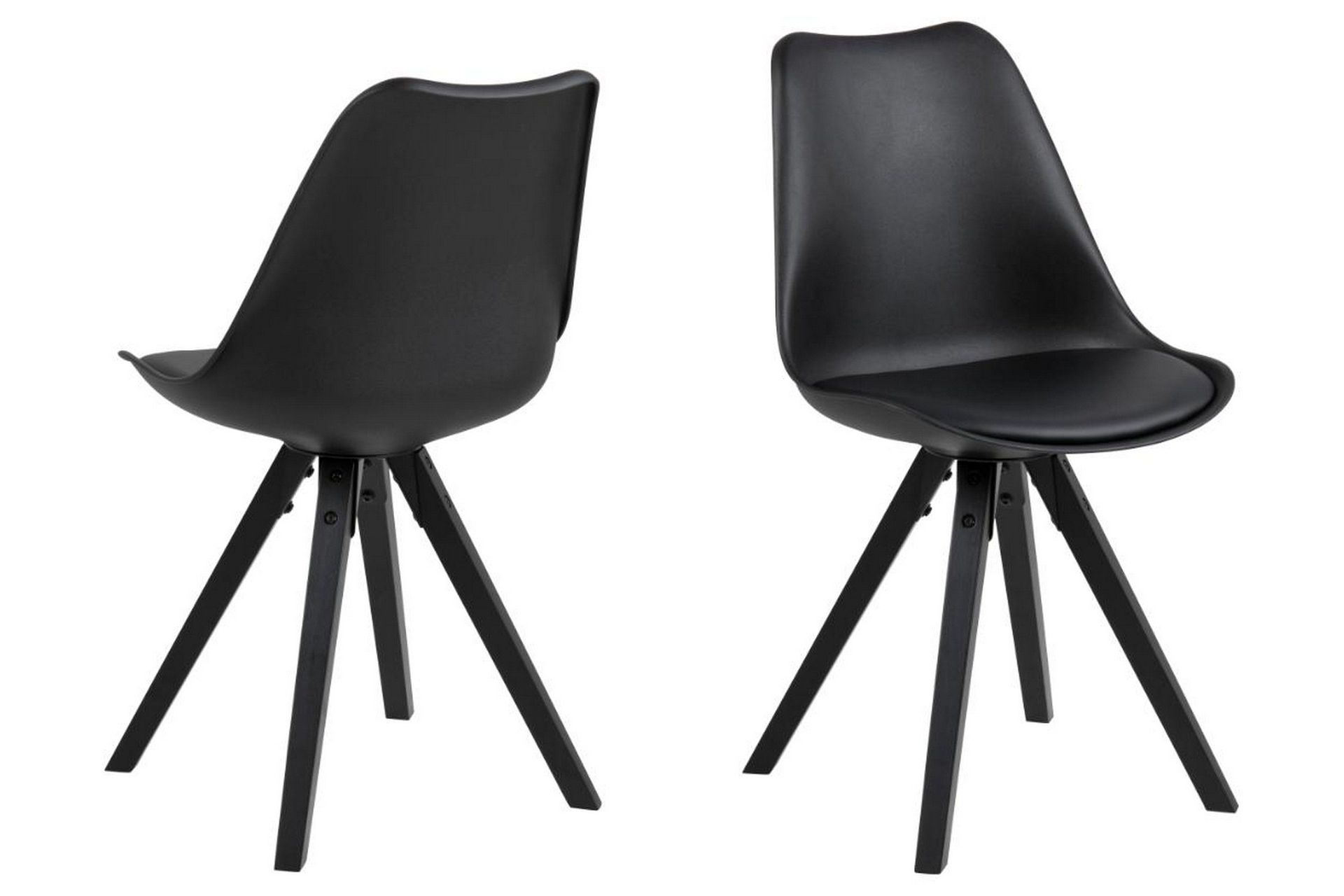 Andros Matstol & k&ouml;ksstol med tr&auml;ben - Svart