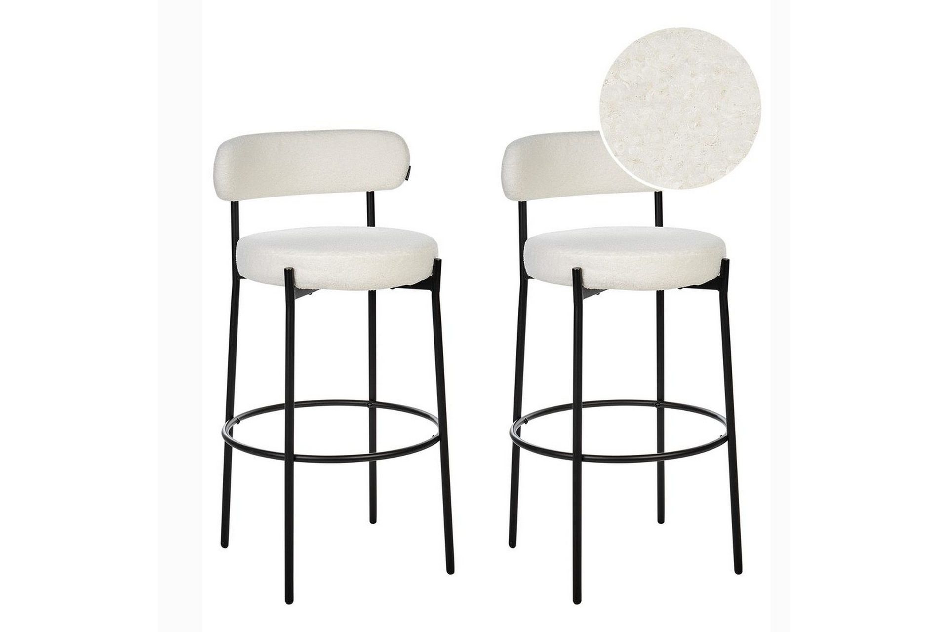 barstol allison set om 2 vit-svart - vit-svart