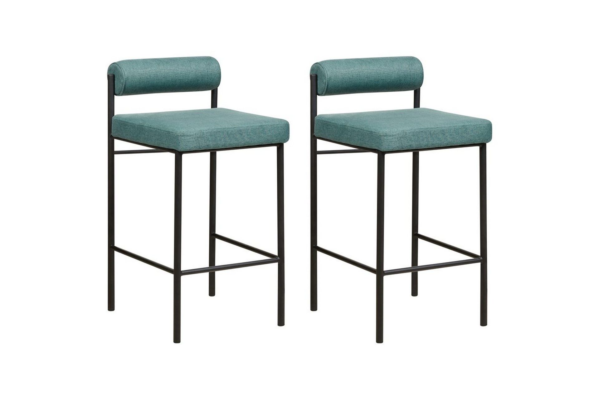 Barstol Amaya set om 2 Bl&aring;gr&ouml;n-Svart, Polyester - Bl&aring;gr&ouml;n-Svart, Polyester