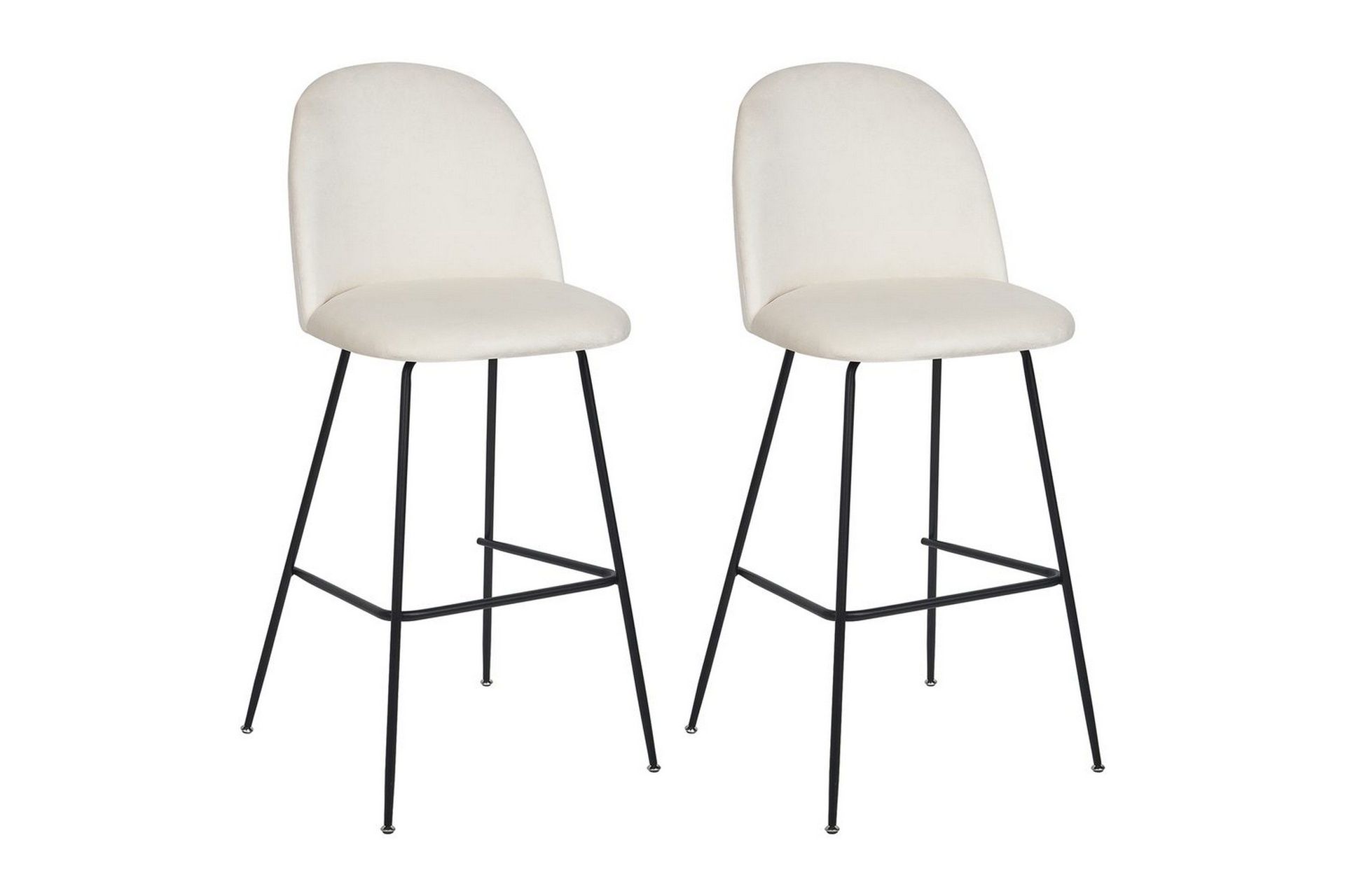 Barstol Arcola set om 2 Vit-Svart - Vit-Svart