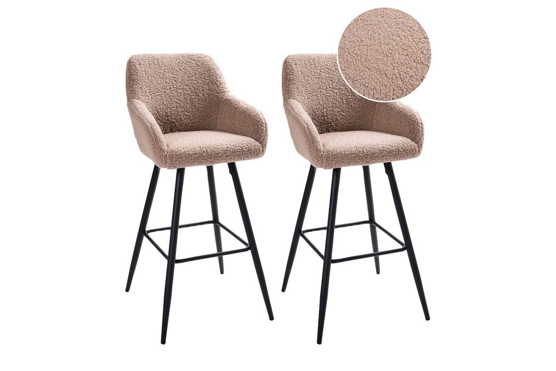 Barstol Casmalia set om 2 Beige/svart - Beige/svart