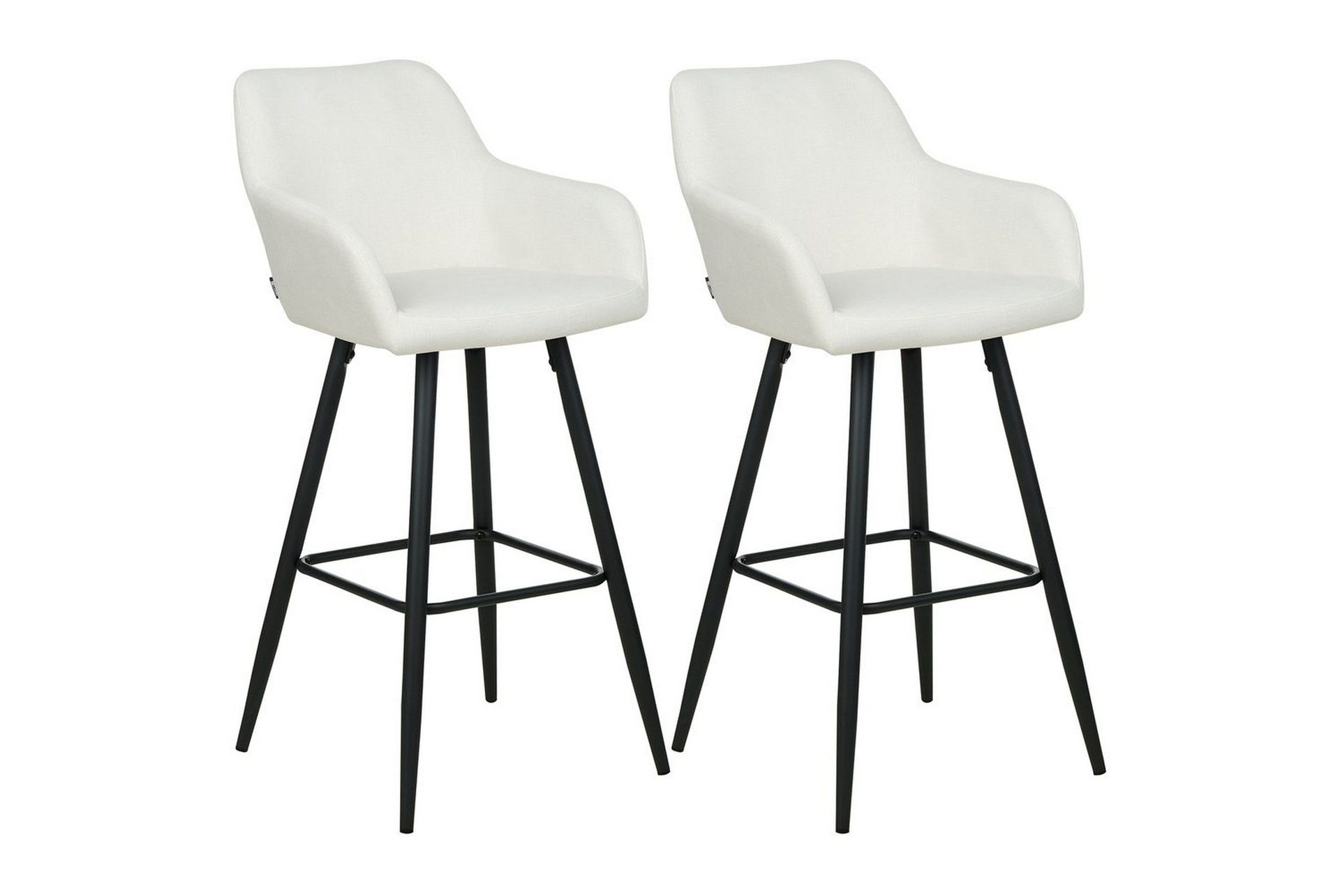 Barstol Casmalia set om 2 Vit-Svart - Vit-Svart