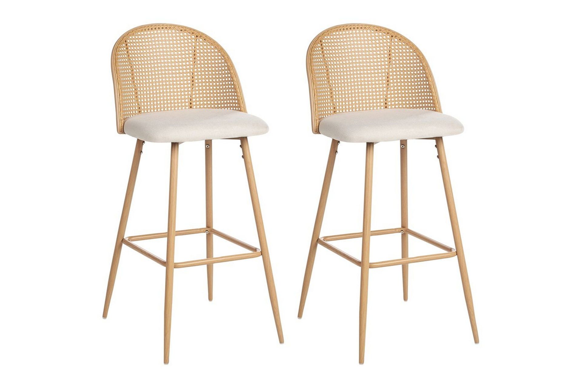 Barstol Cornell set om 2 Ljus Trä-Beige - Ljus Trä-Beige