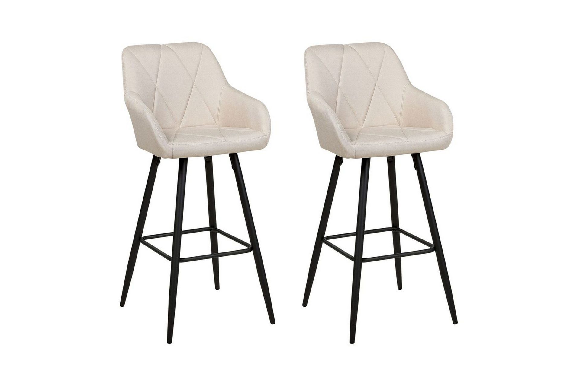 Barstol Darien set om 2 Ljusbeige-Svart - Ljusbeige-Svart