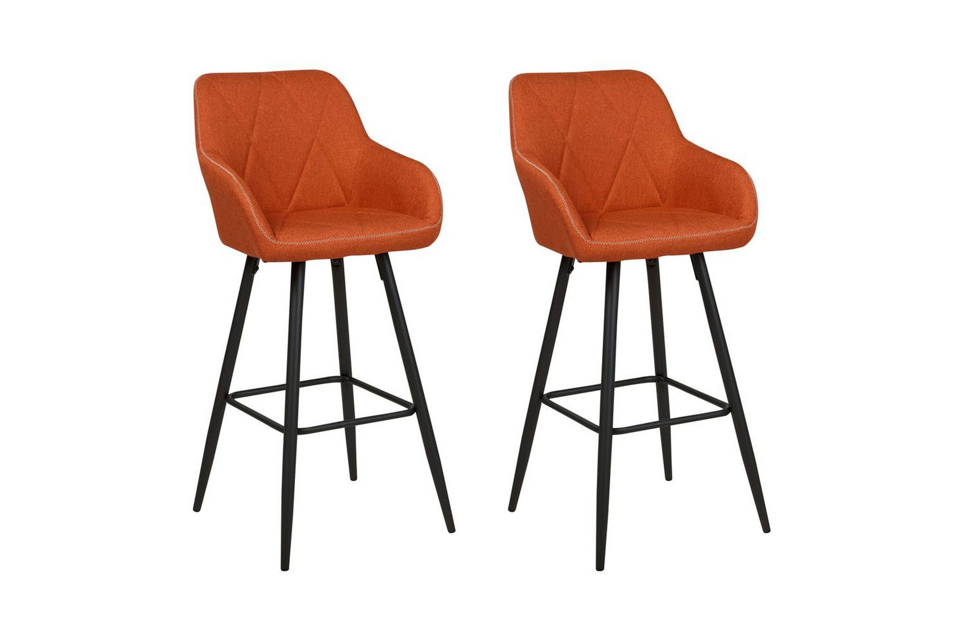 barstol darien set om 2 orange-svart - orange-svart