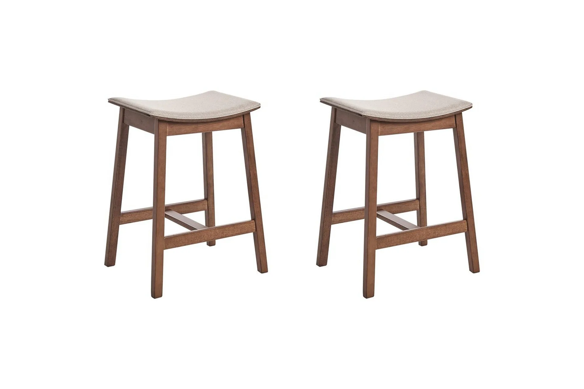 Barstol Dixon set om 2 Beige-M&ouml;rkt Tr&auml; - Beige-M&ouml;rkt Tr&auml;