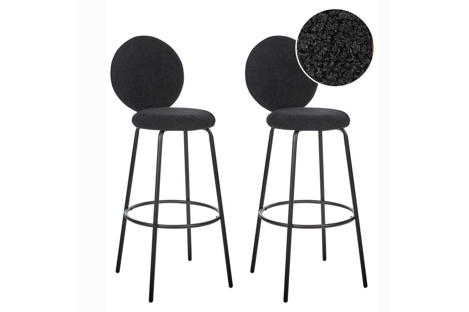 Barstol Emery set om 2 Svart - Svart