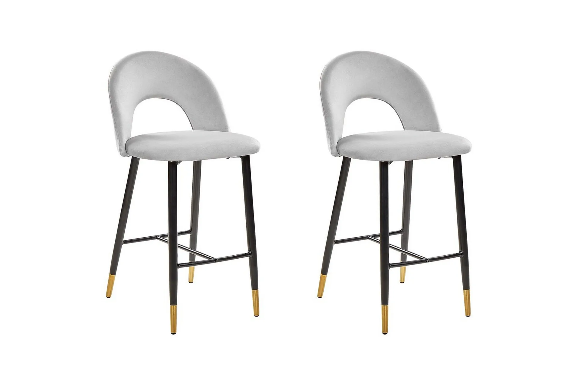 barstol falton set om 2 grå-svart-guld - grå-svart-guld