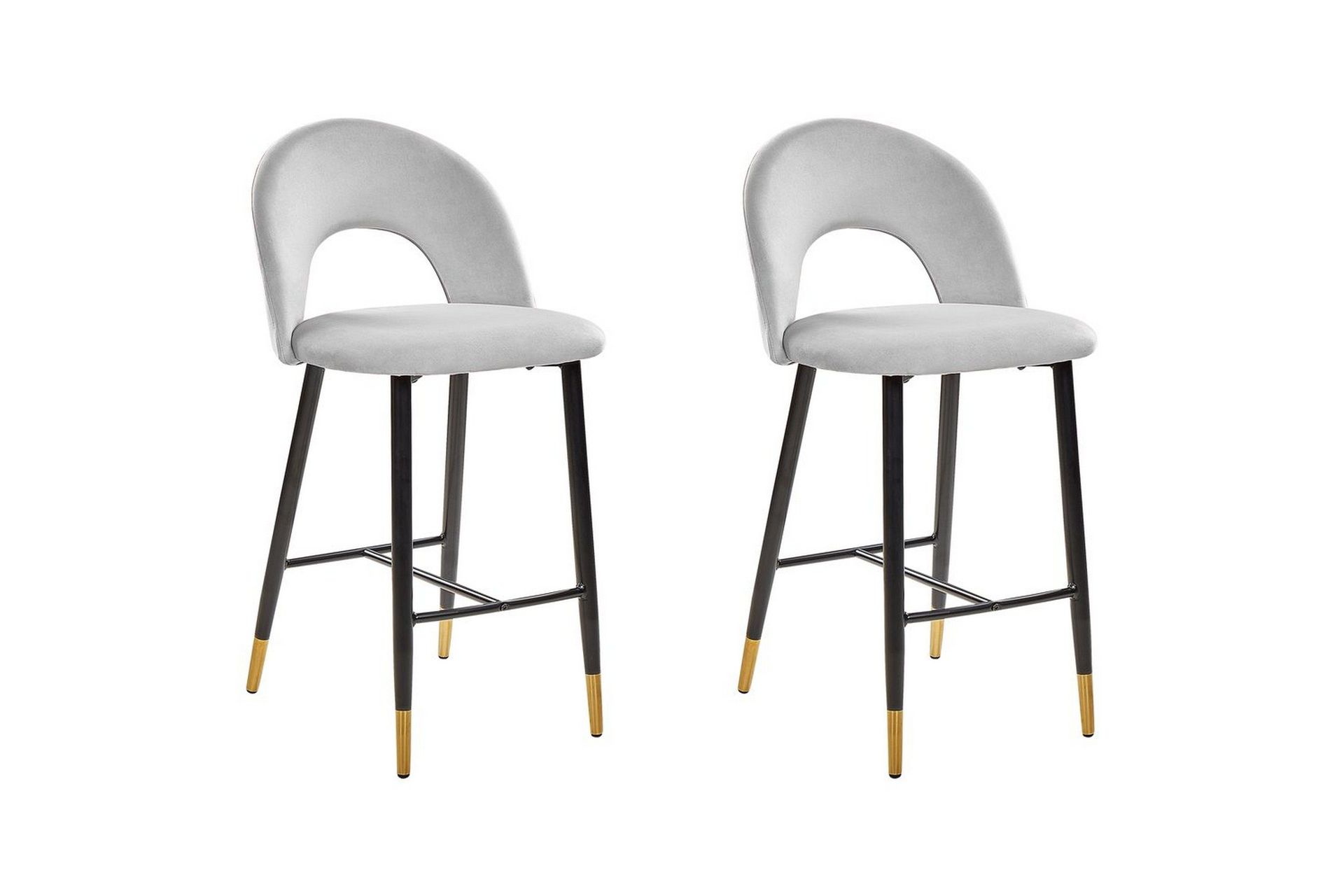 Barstol Falton set om 2 Gr&aring;-Svart-Guld - Gr&aring;-Svart-Guld