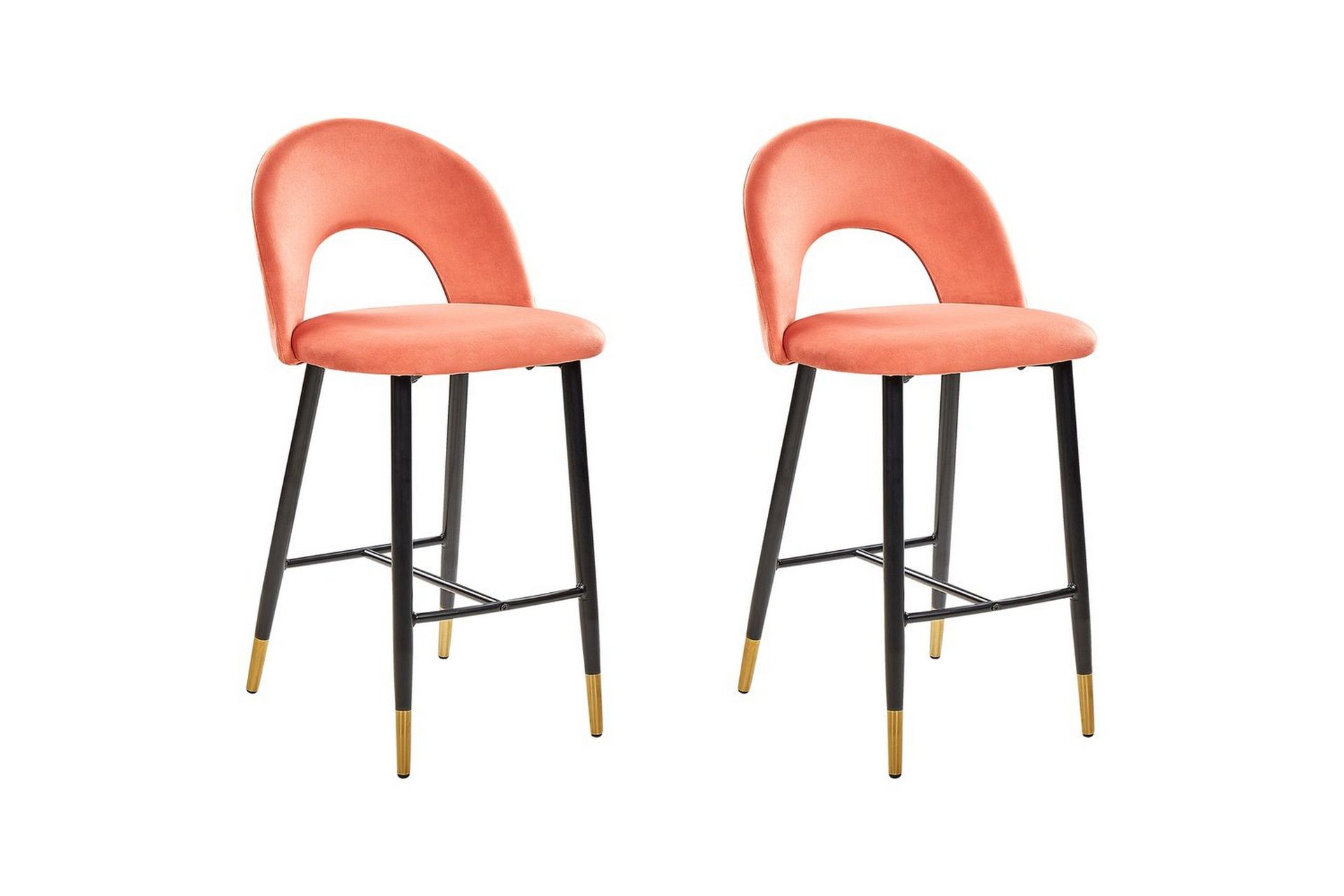 barstol falton set om 2 röd-svart-guld - röd-svart-guld