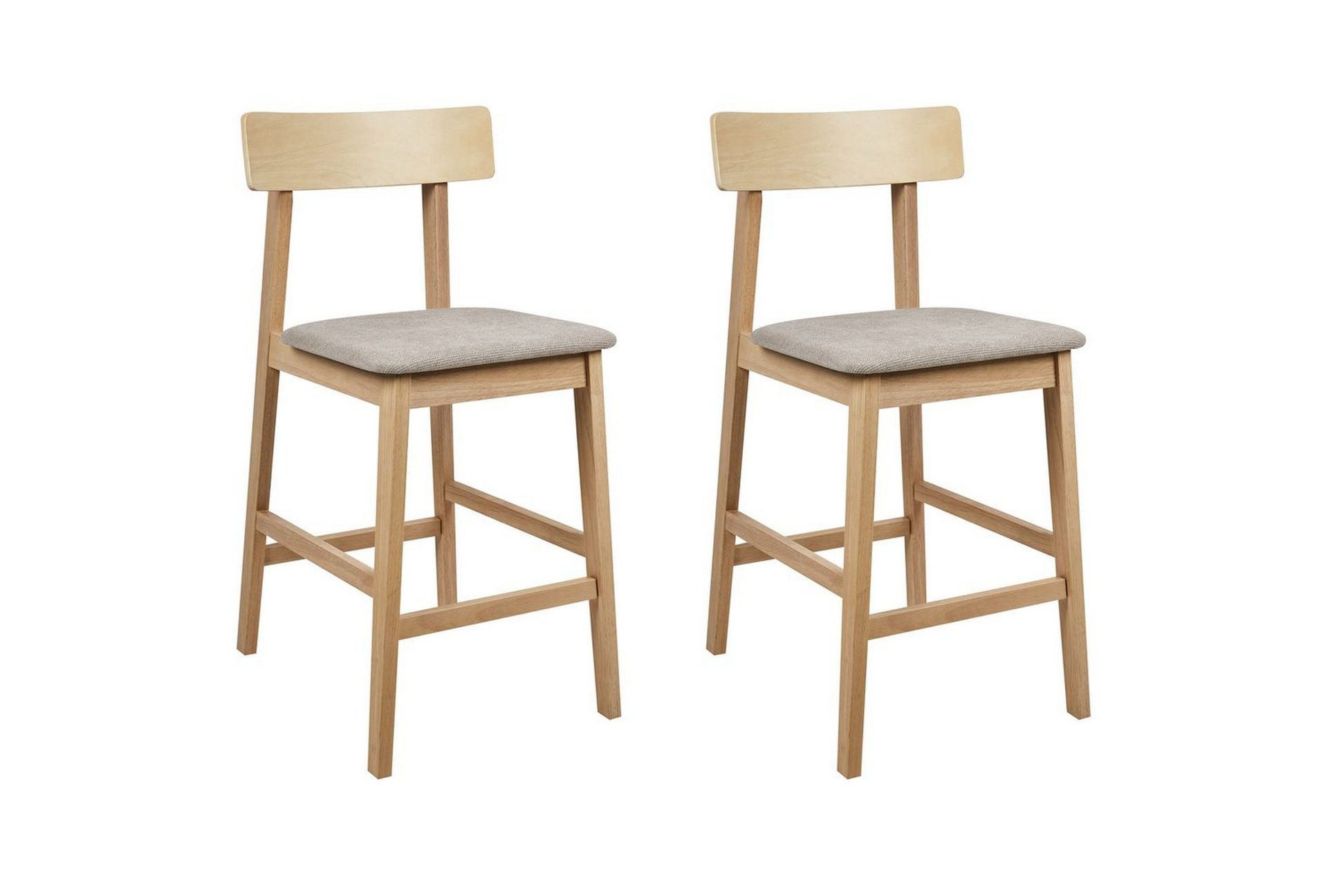 Barstol Isanti set om 2 Ljus Tr&auml;-Beige - Ljus Tr&auml;-Beige