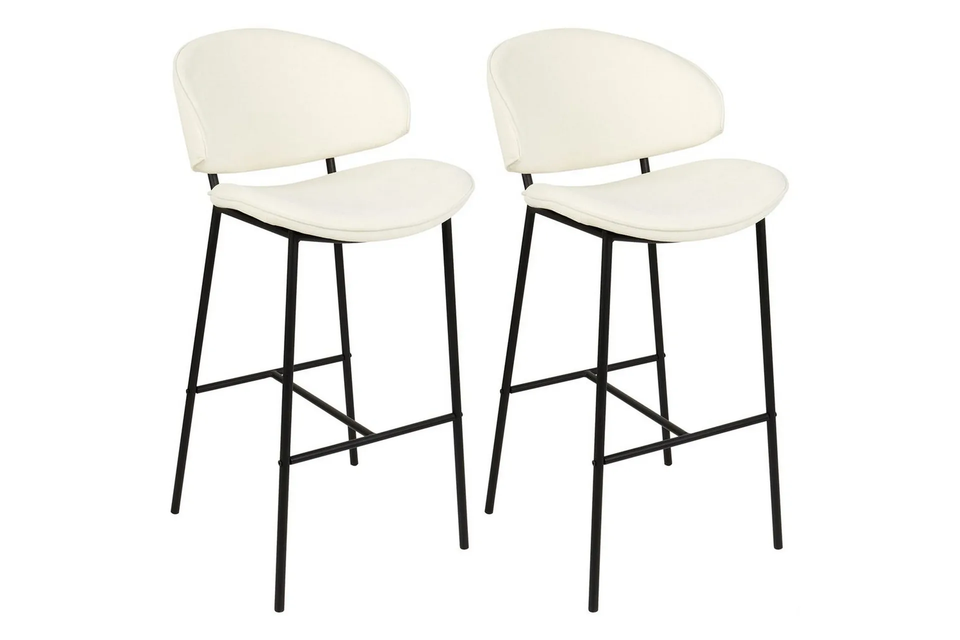 barstol kiana set om 2 beige-svart - beige-svart