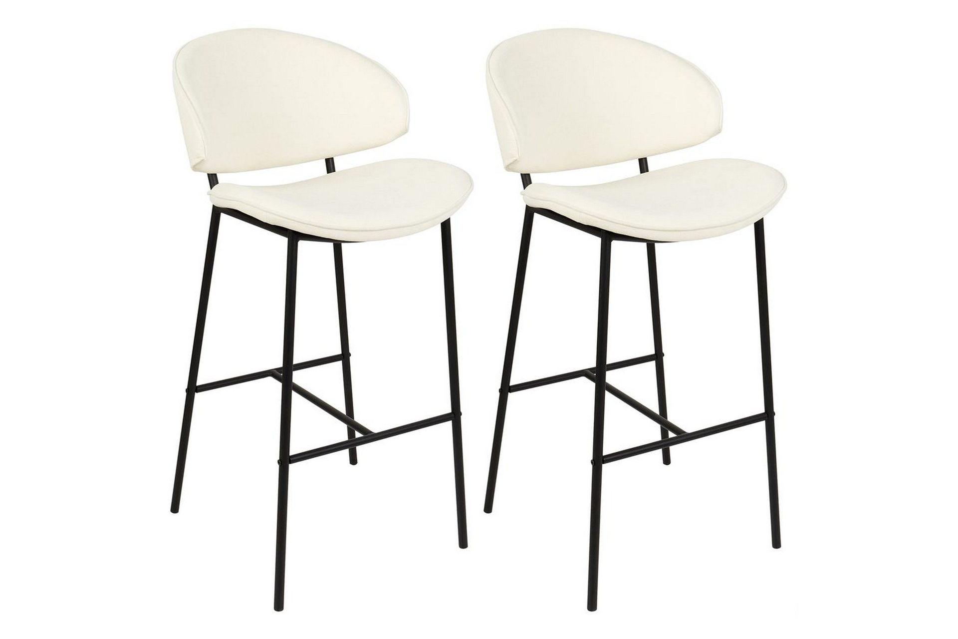 Barstol Kiana set om 2 Beige-Svart - Beige-Svart