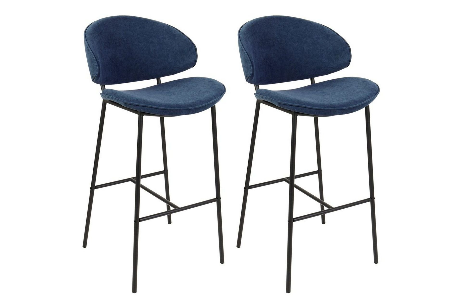 barstol kiana set om 2 blå-svart - blå-svart