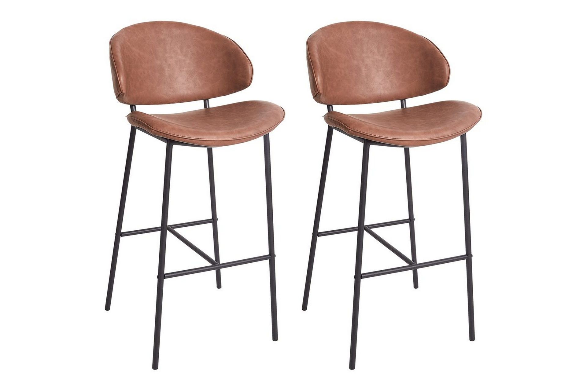 Barstol Kiana set om 2 Brun-Svart - Brun-Svart