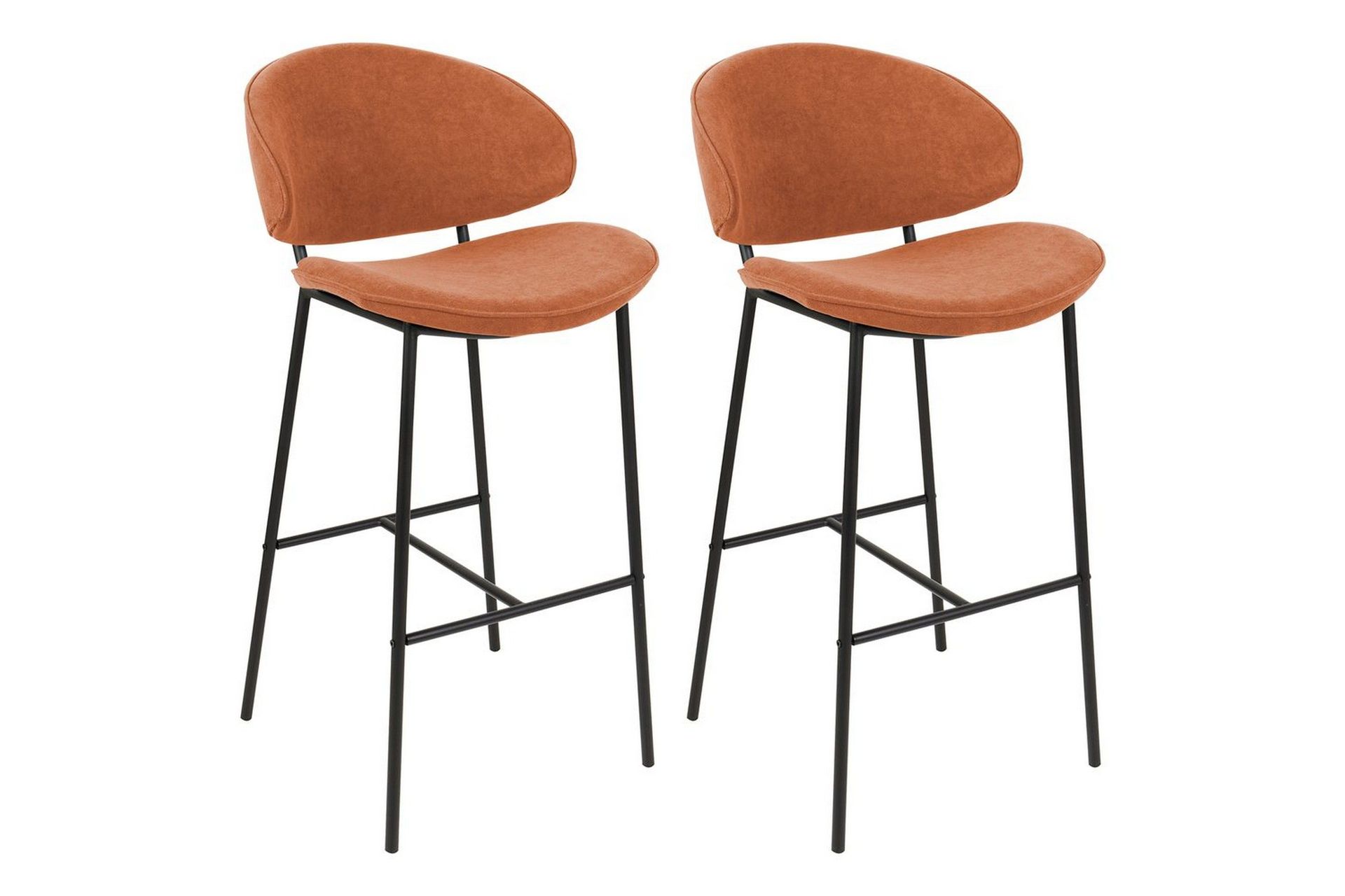 barstol kiana set om 2 orange-svart - orange-svart