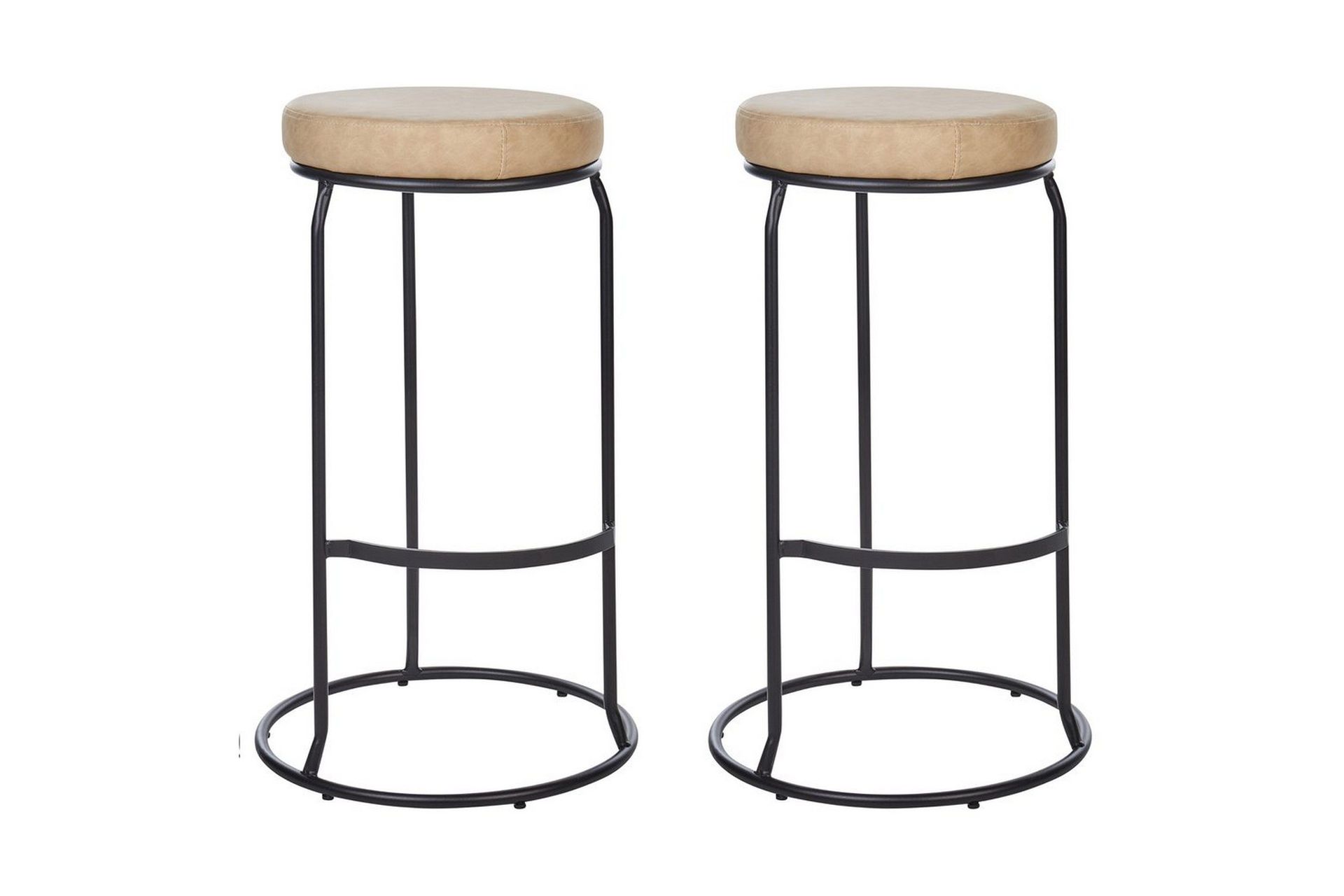 Barstol Milroy set om 2 Beige-Svart - Beige-Svart