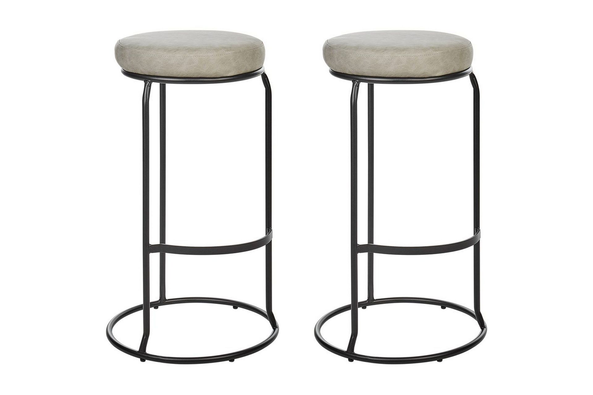 Barstol Milroy set om 2 Gr&aring;-Svart - Gr&aring;-Svart