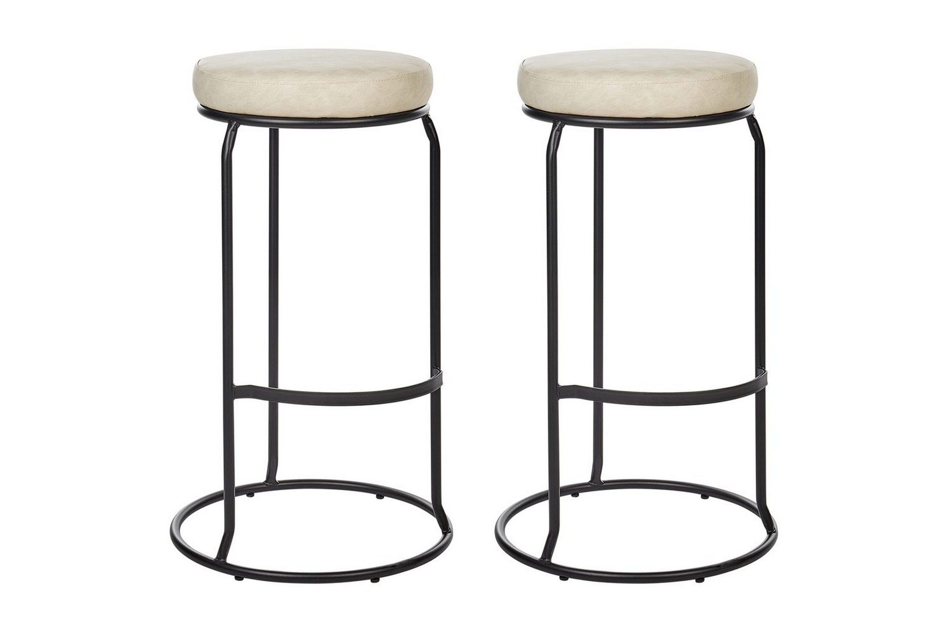 Barstol Milroy set om 2 Ljusbeige-Svart - Ljusbeige-Svart