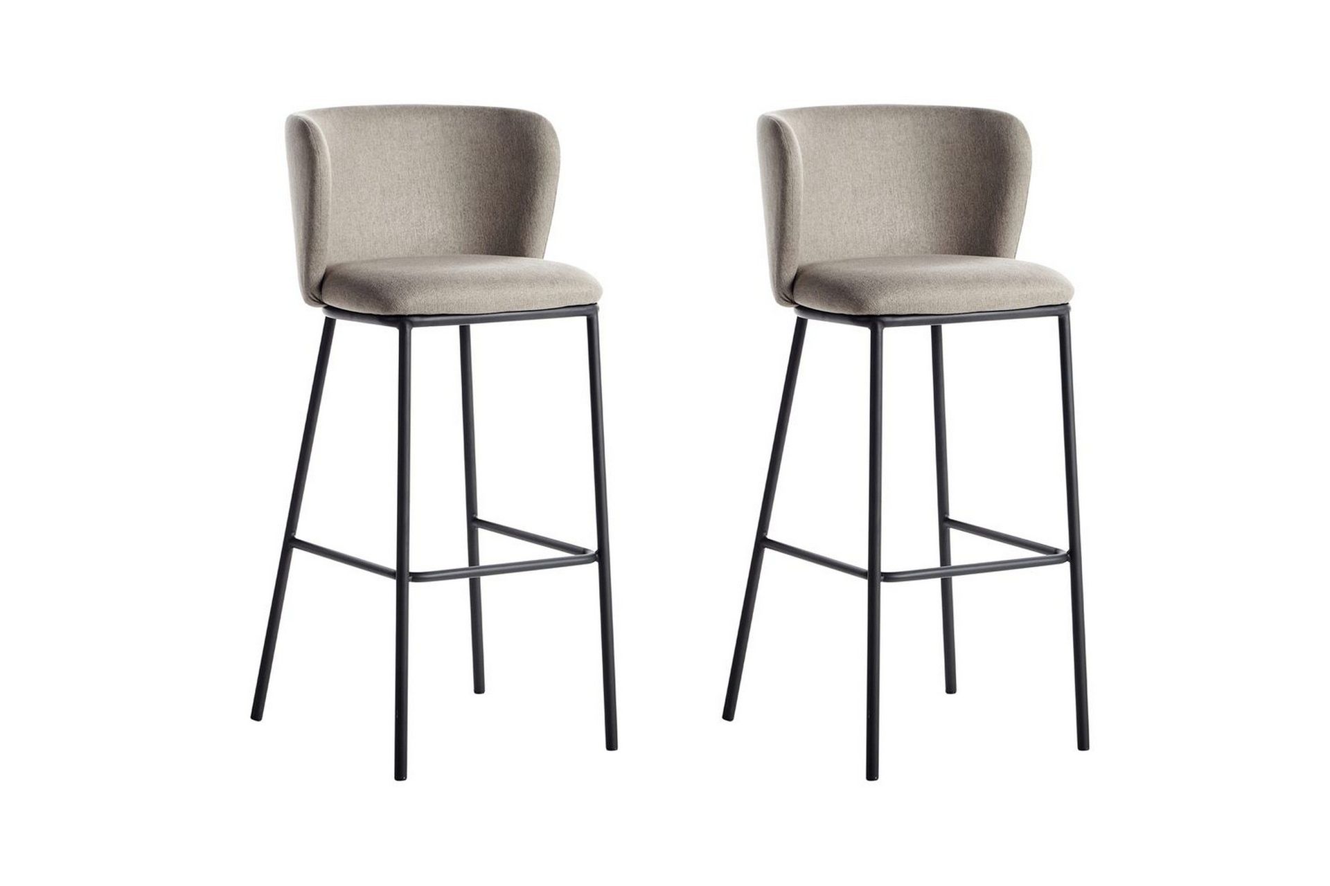 Barstol Mina set om 2 Beige-Svart - Beige-Svart