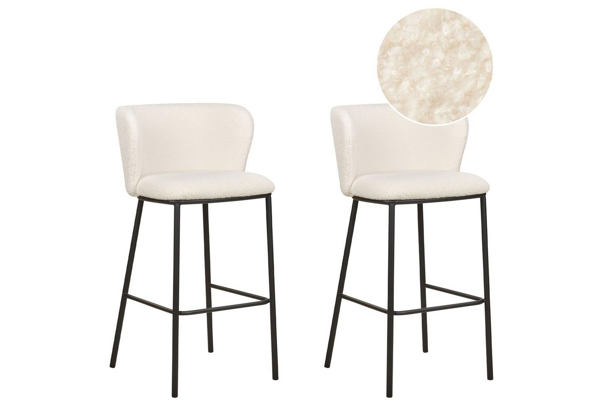 Barstol Mina set om 2 Boucl&eacute; -