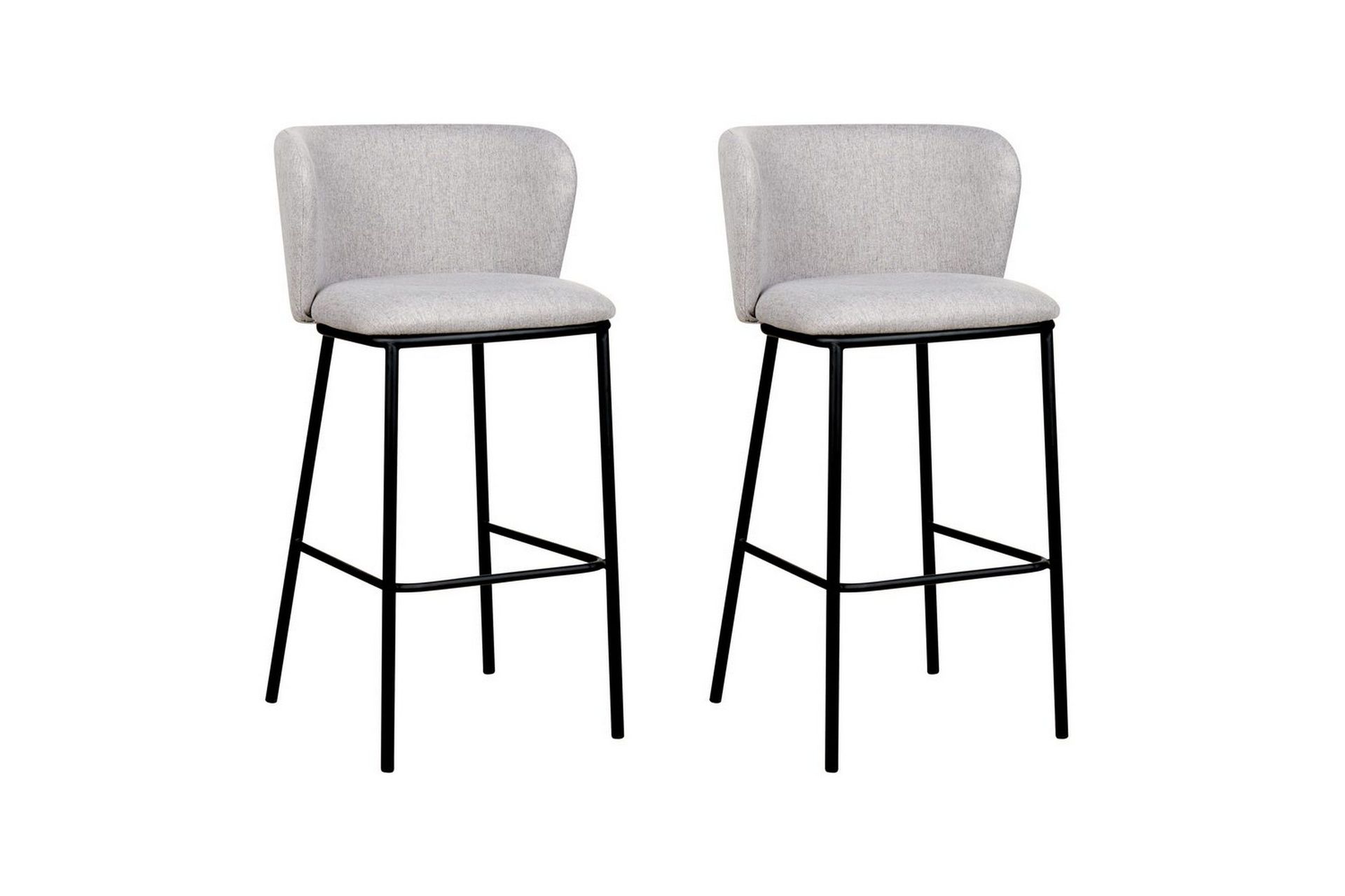 Barstol Mina set om 2 Gr&aring;-Svart - Gr&aring;-Svart