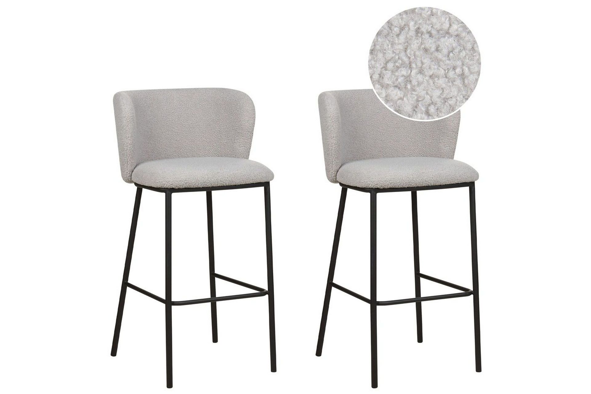 Barstol Mina set om 2 Ljusgr&aring;-Svart - Ljusgr&aring;-Svart